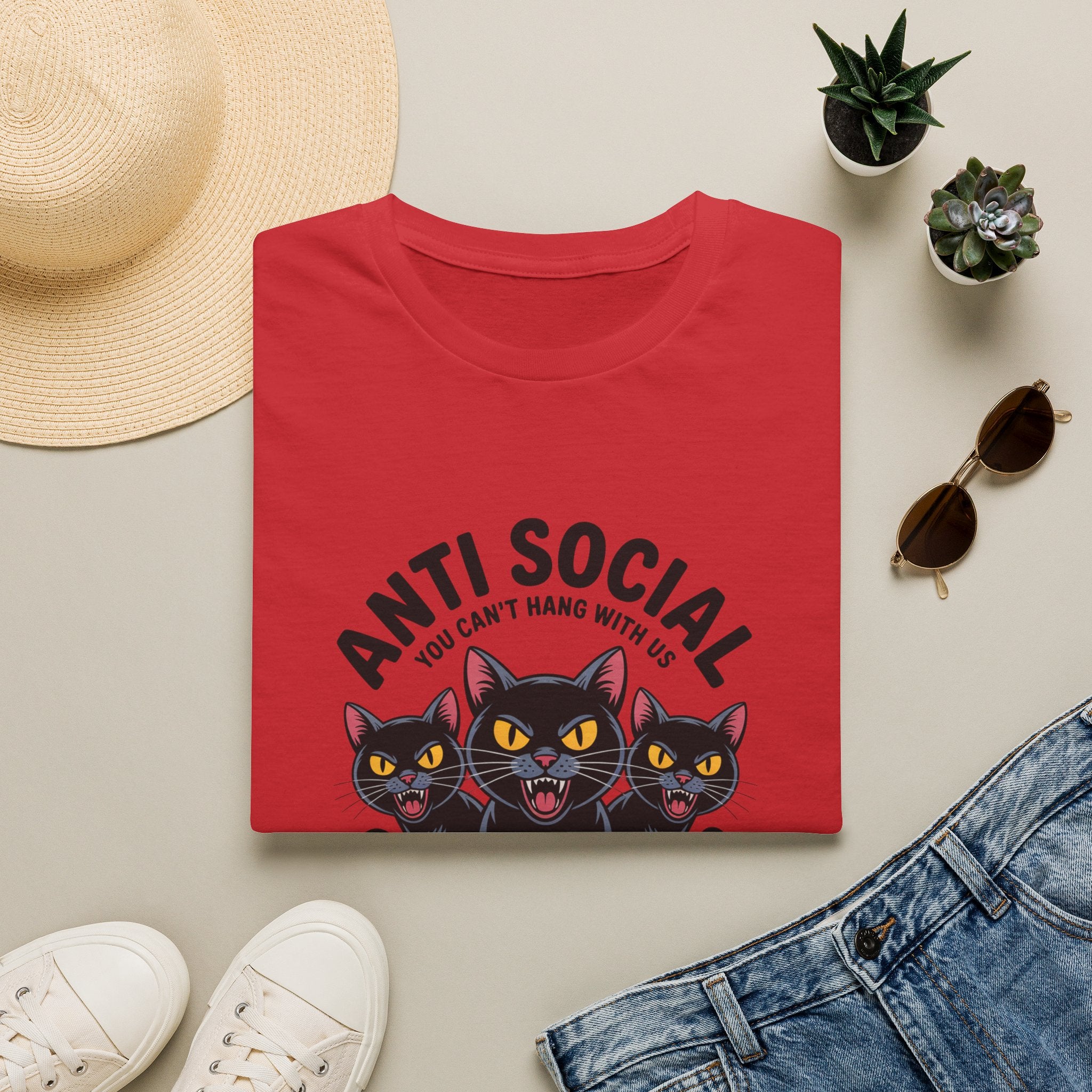 Anti Social Social Club Cat T-Shirt — "You Can't Hang With Us" Graphic Tee