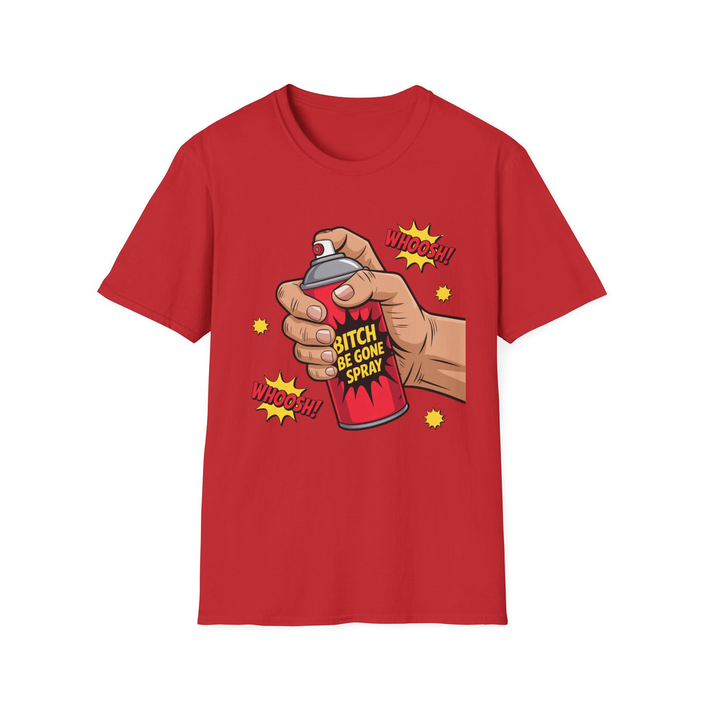 Funny 'Bitch, Be Gone' Spray T-Shirt — Pop Art Spray Can Graphic Tee