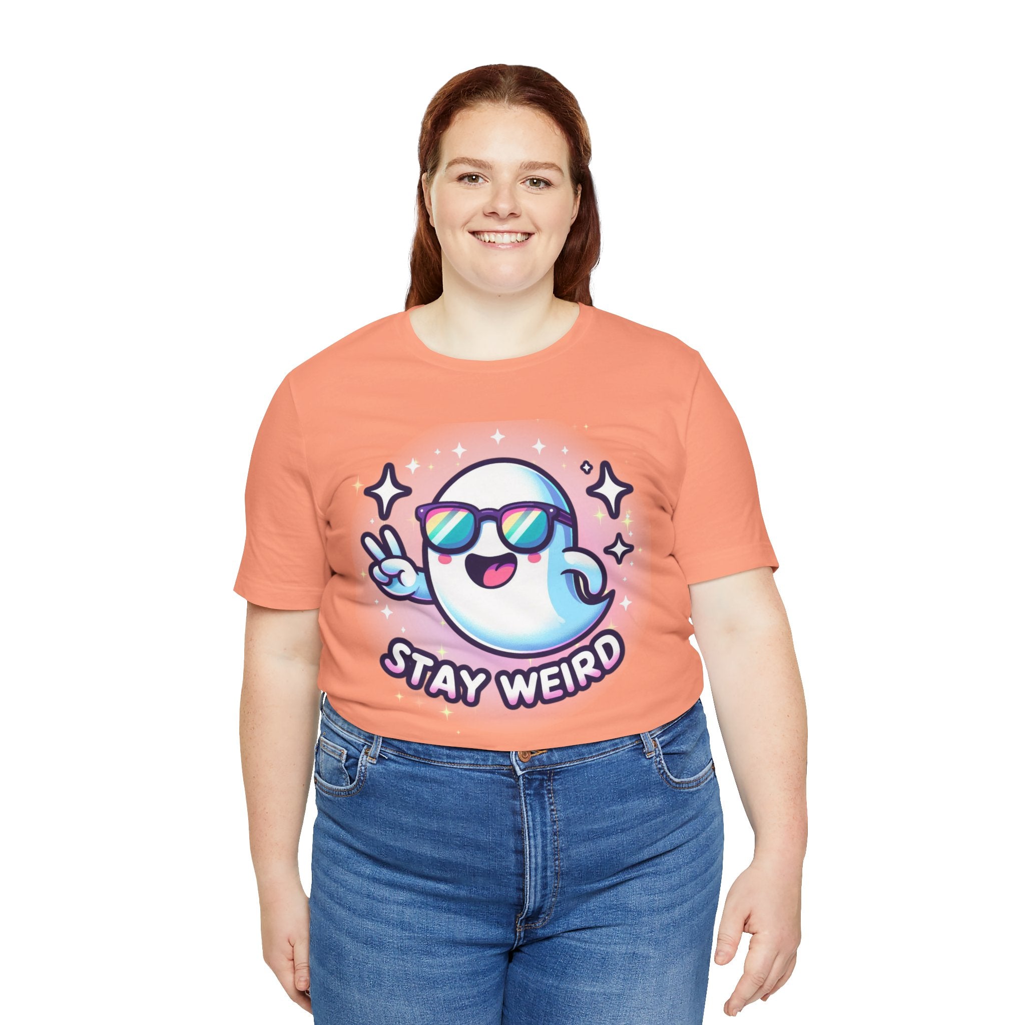 Stay Weird Ghost T-Shirt — Cute Cartoon Ghost with Sunglasses