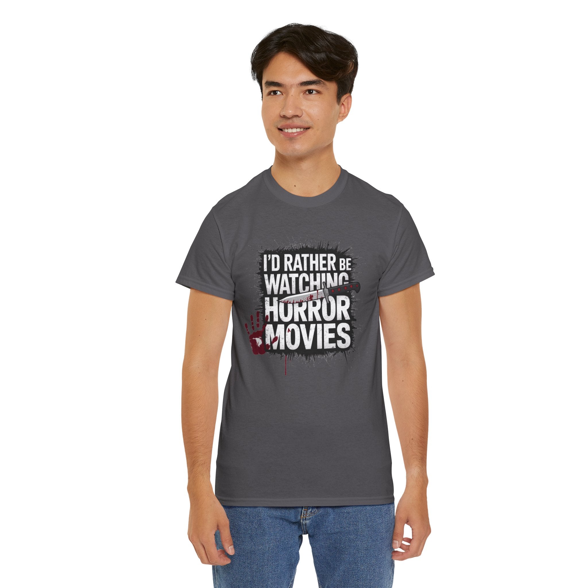 Horror Movie Fan T-Shirt — "I'd Rather Be Watching Horror Movies" Graphic Tee