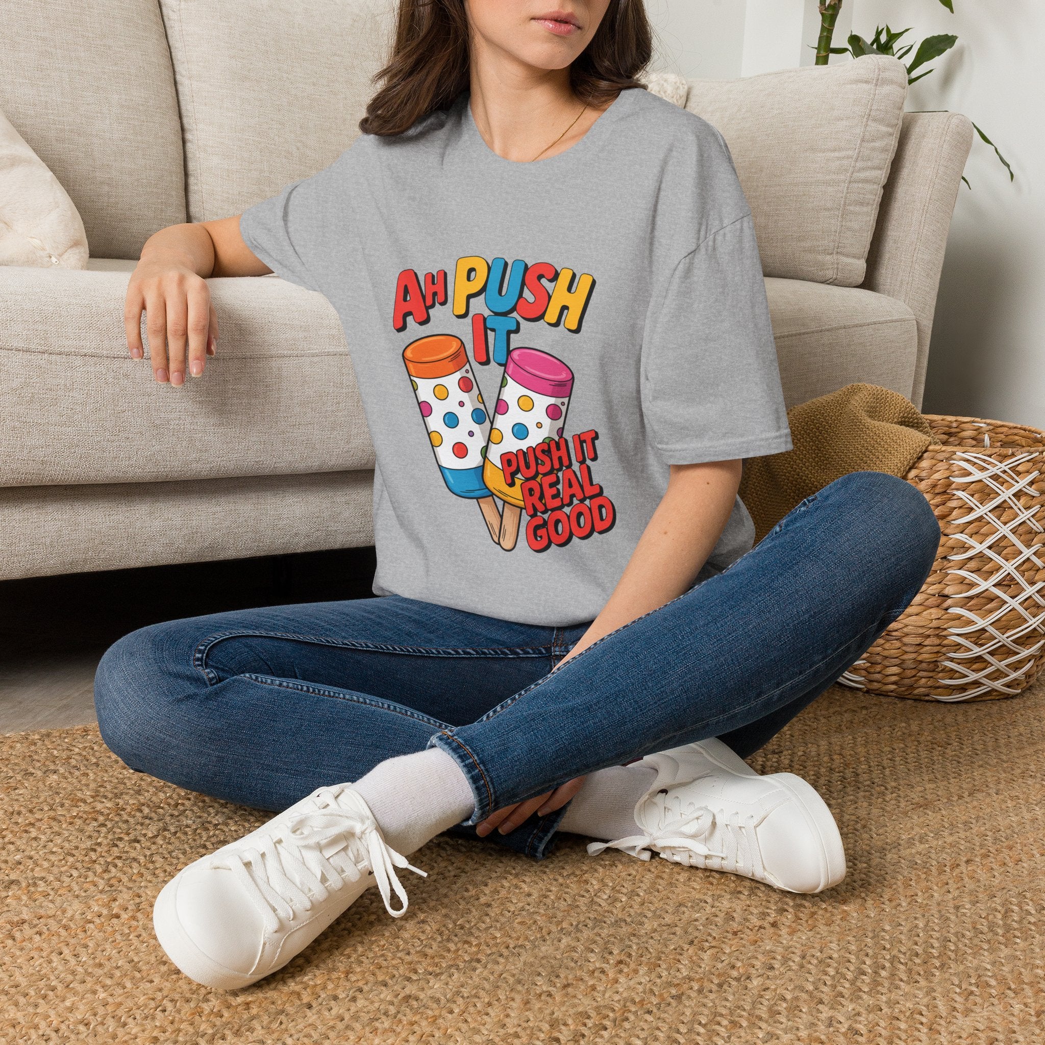T-Shirt — “Ah Push It” Ice Cream Graphic Tee