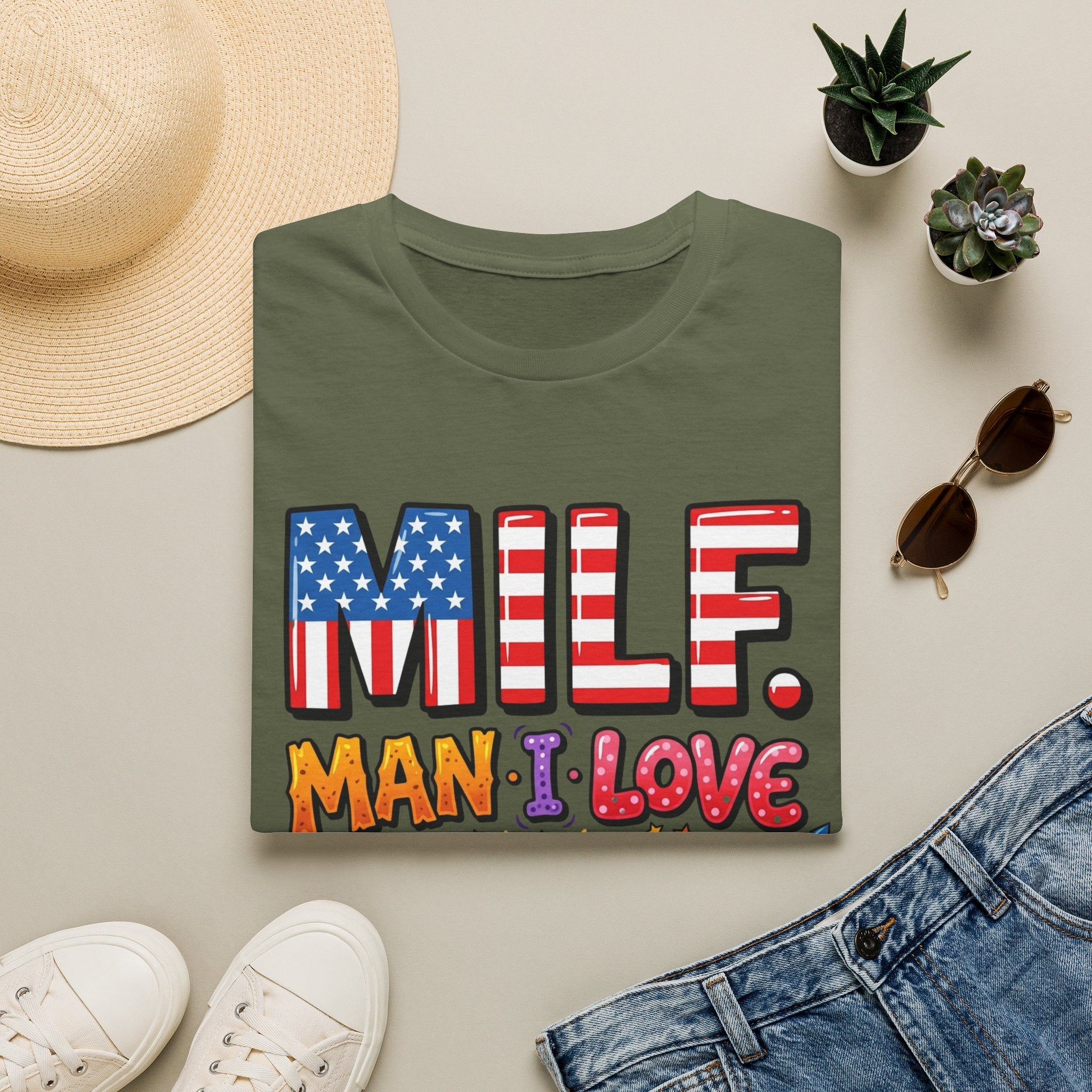 T-Shirt — "MILF. Man I Love fireworks" Patriotic Fireworks Graphic Tee