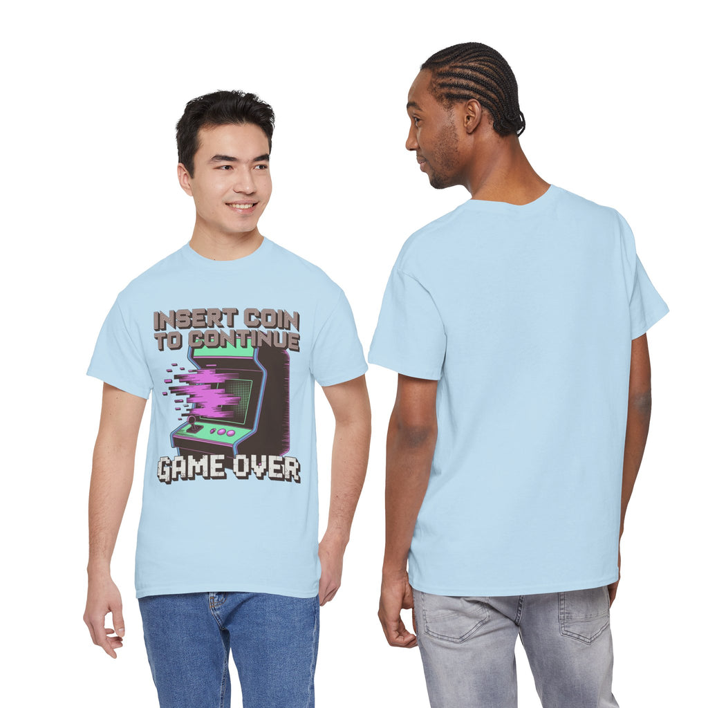 Funny Gamer T-Shirt — Insert Coin to Continue Retro Arcade Gift Tee for Men Women