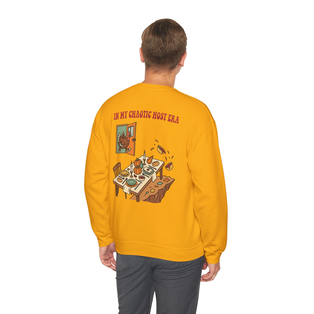 Funny Thanksgiving Host Crewneck Sweatshirt — My Table Seats 6 My Anxiety Seats 12 Gift Pullover