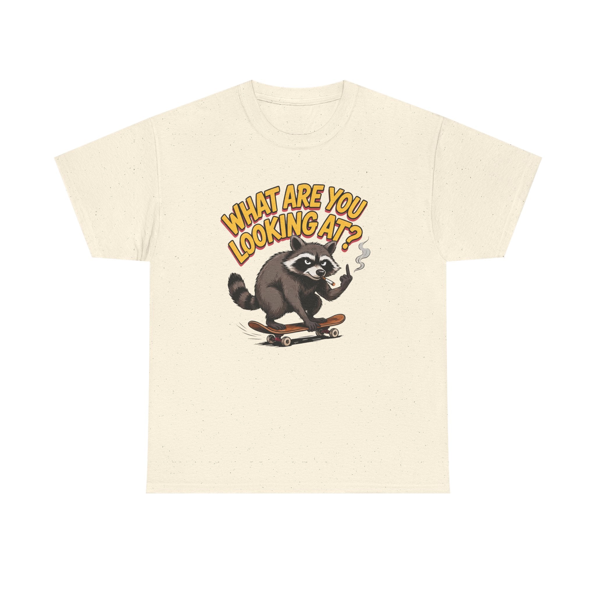 Funny Raccoon Graphic T-Shirt — What Are You Looking At Skater Humor Gift Tee