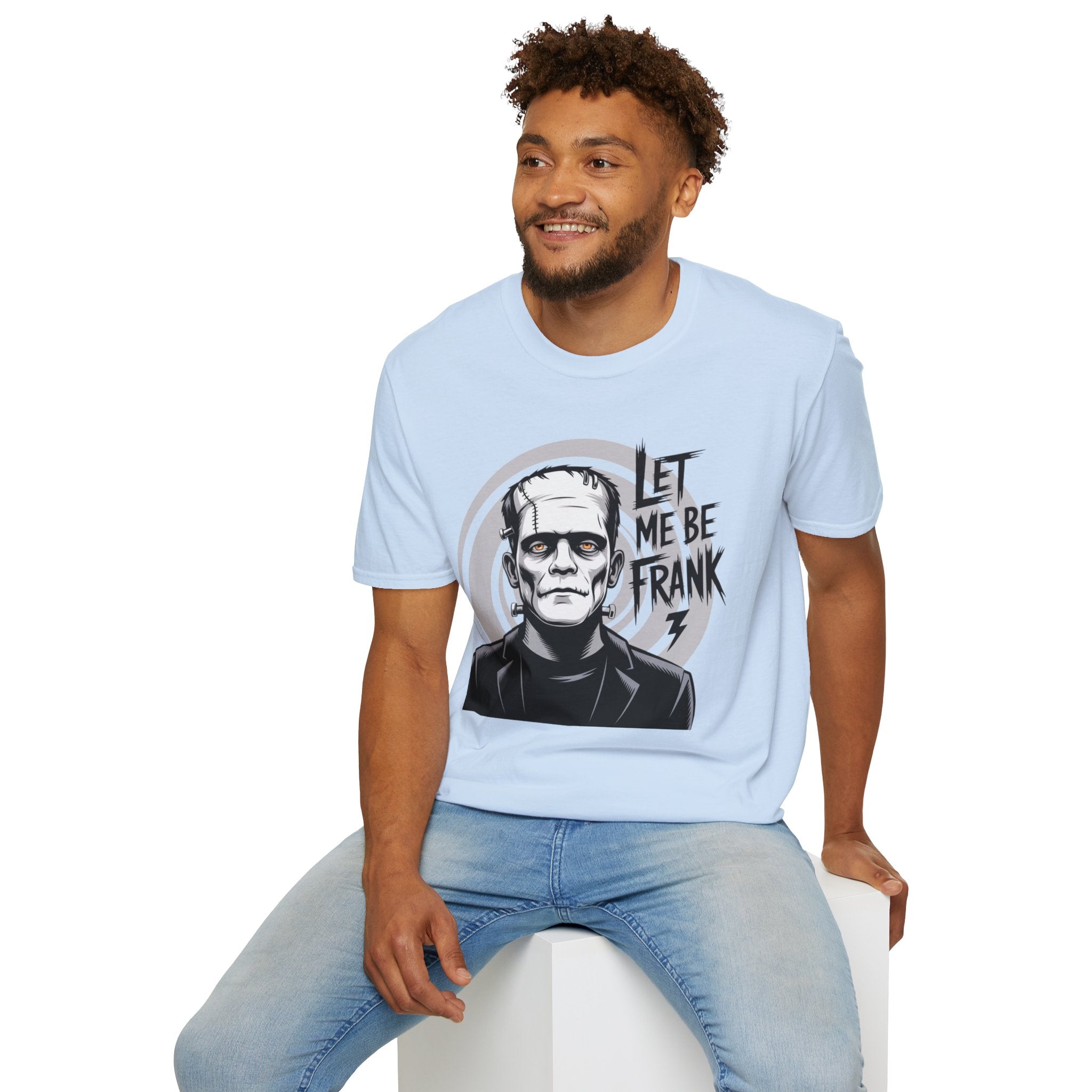 Frankenstein Monster Graphic T-Shirt — "Let Me Be Frank" Halloween Tee