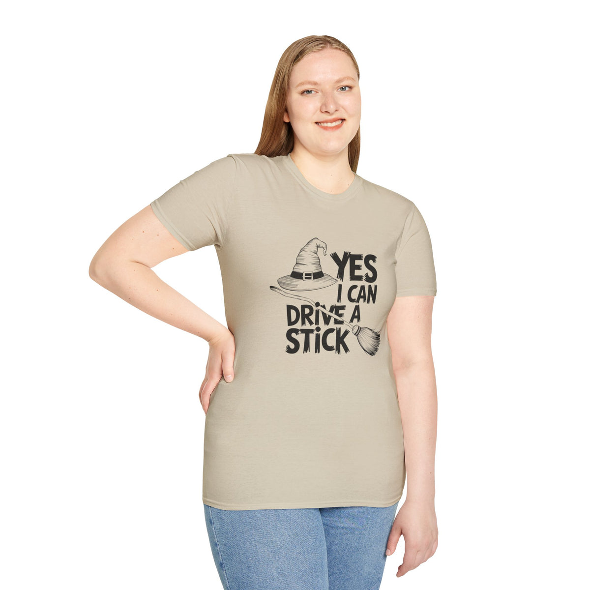 Witch Hat Tee - "Yes I Can Drive a Stick" Halloween T-Shirt