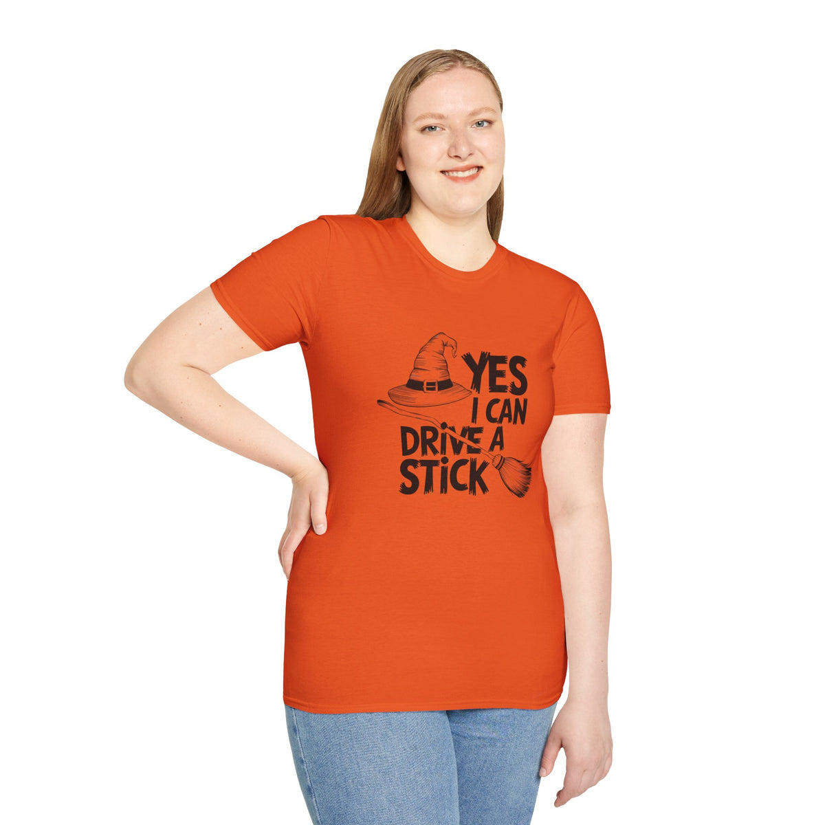 Witch Hat Tee - "Yes I Can Drive a Stick" Halloween T-Shirt