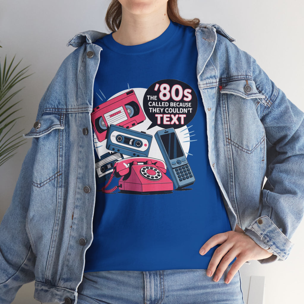'80s Retro Phones Tee – Vintage Rotary, Cassette & Brick Cell Graphic T-Shirt