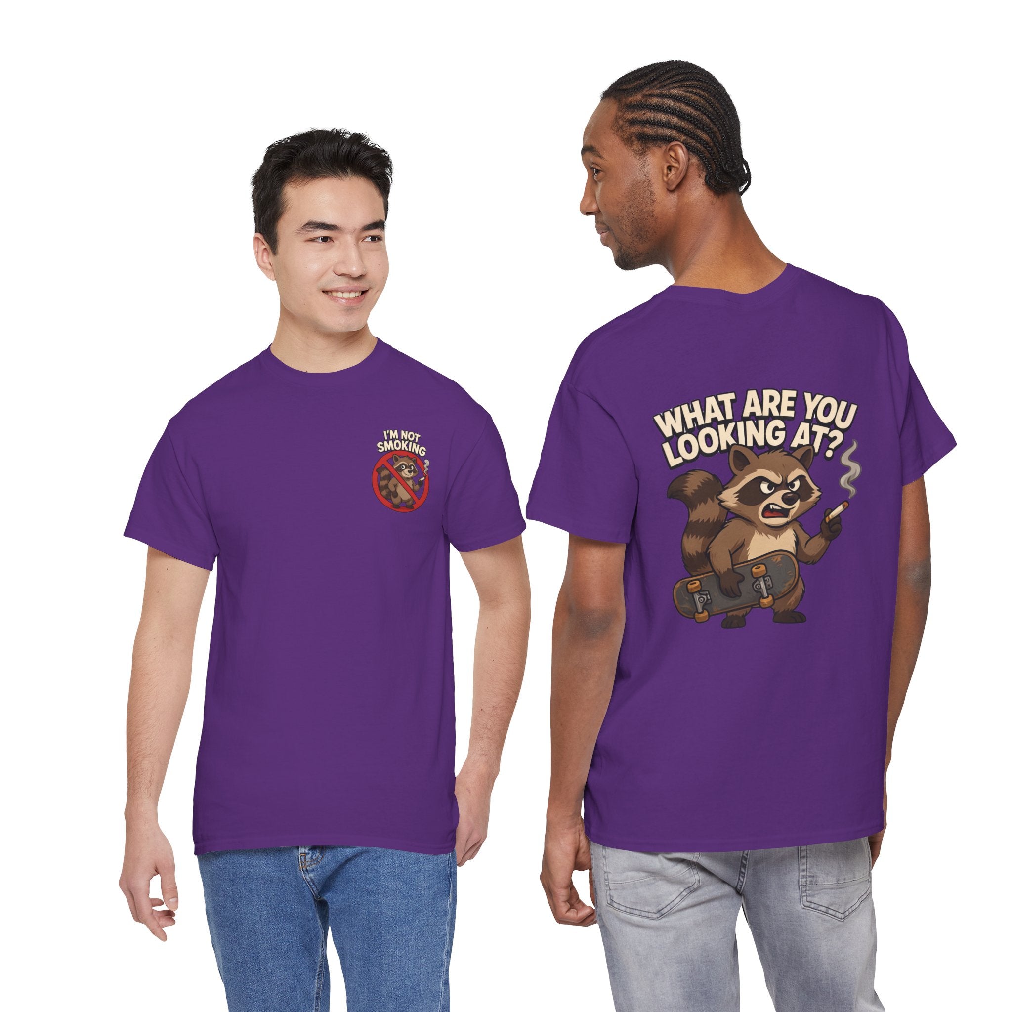 Graphic Tee — "What Are You Looking At?" Raccoon Illustration T-Shirt