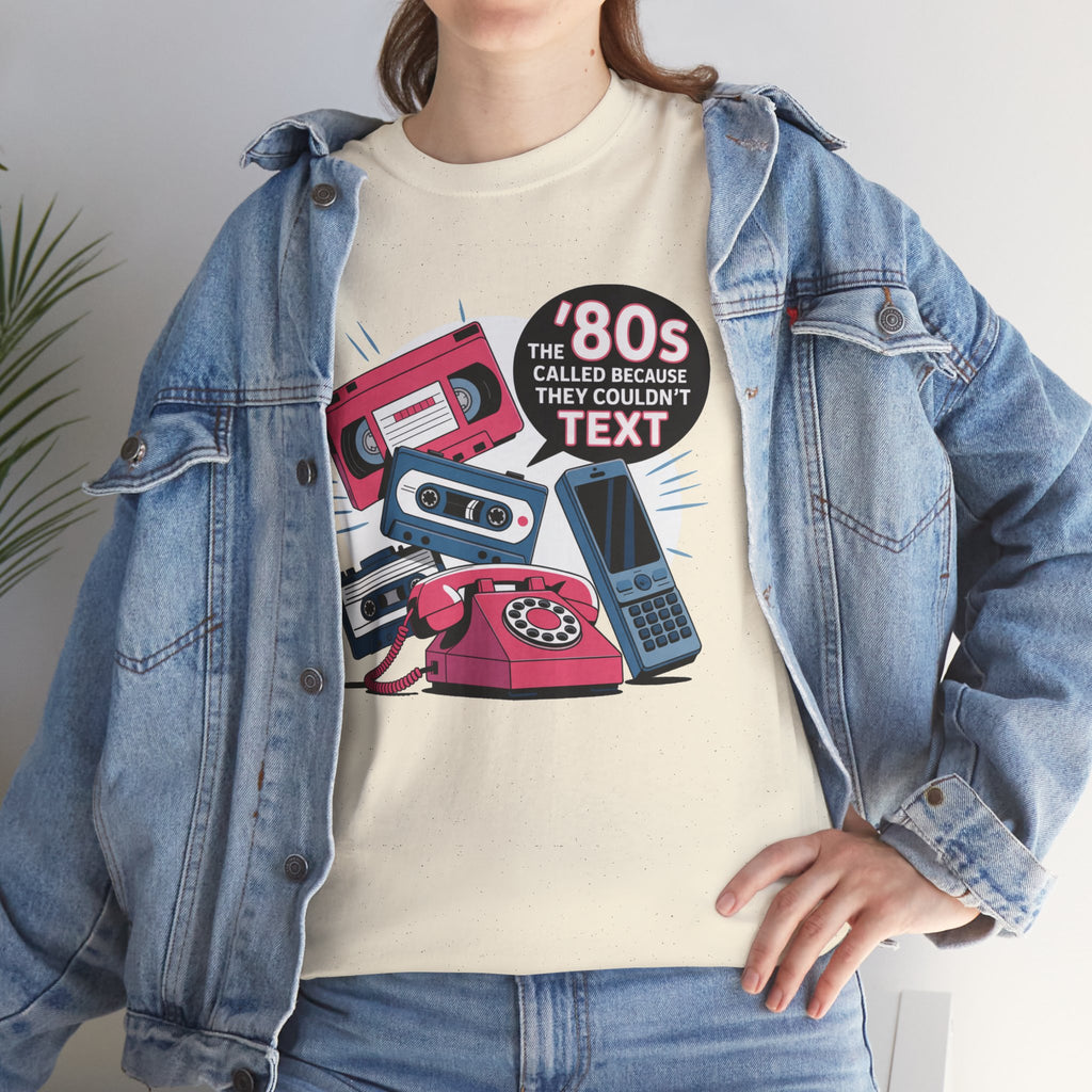 '80s Retro Phones Tee – Vintage Rotary, Cassette & Brick Cell Graphic T-Shirt