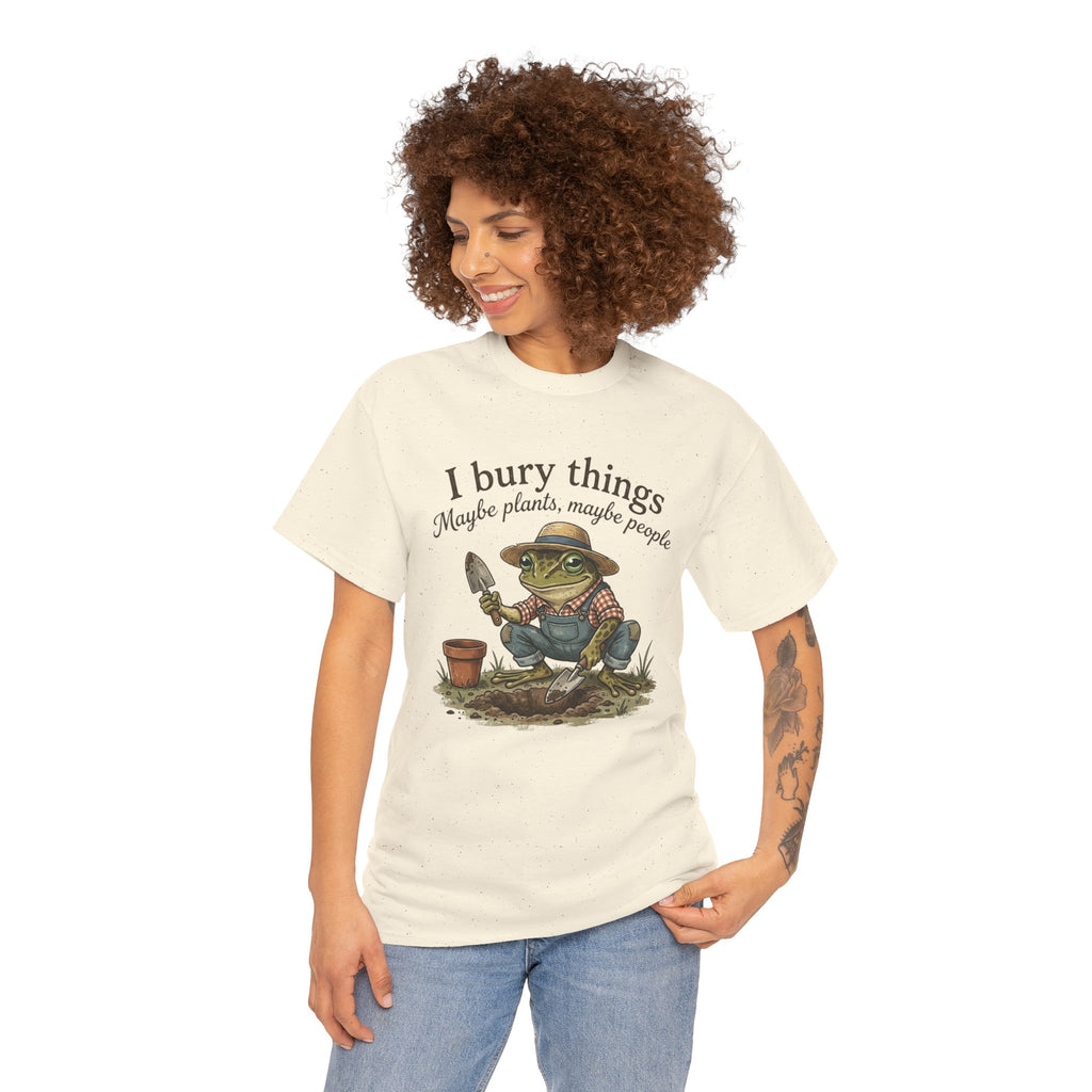 Funny Gardening T-Shirt — I Bury Things Dark Humor Gift Tee for Gardeners
