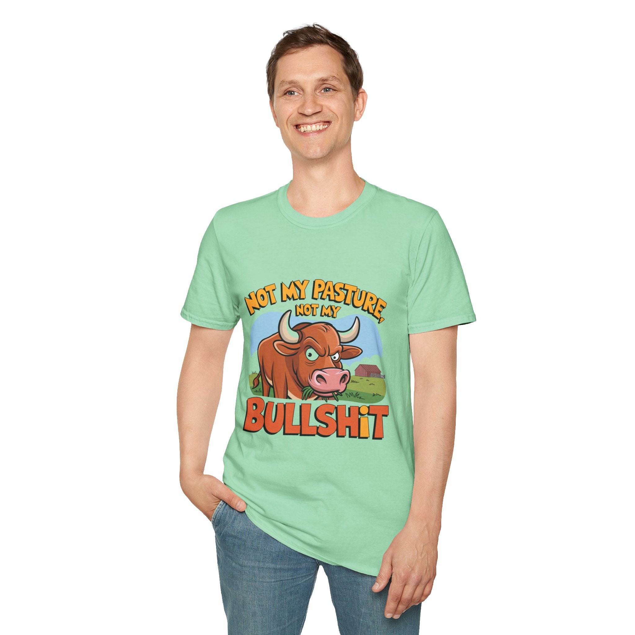 Not My Pasture Not My Bullshit T-Shirt — Funny Cow Graphic Tee