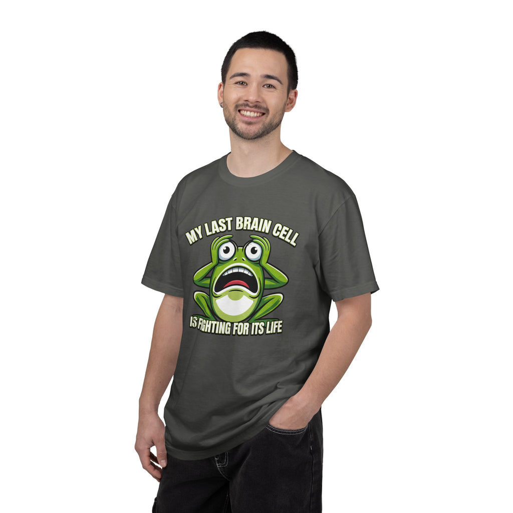 Funny Frog Graphic T-Shirt — My Last Brain Cell Is Fighting For Its Life Humor Gift Tee for Women