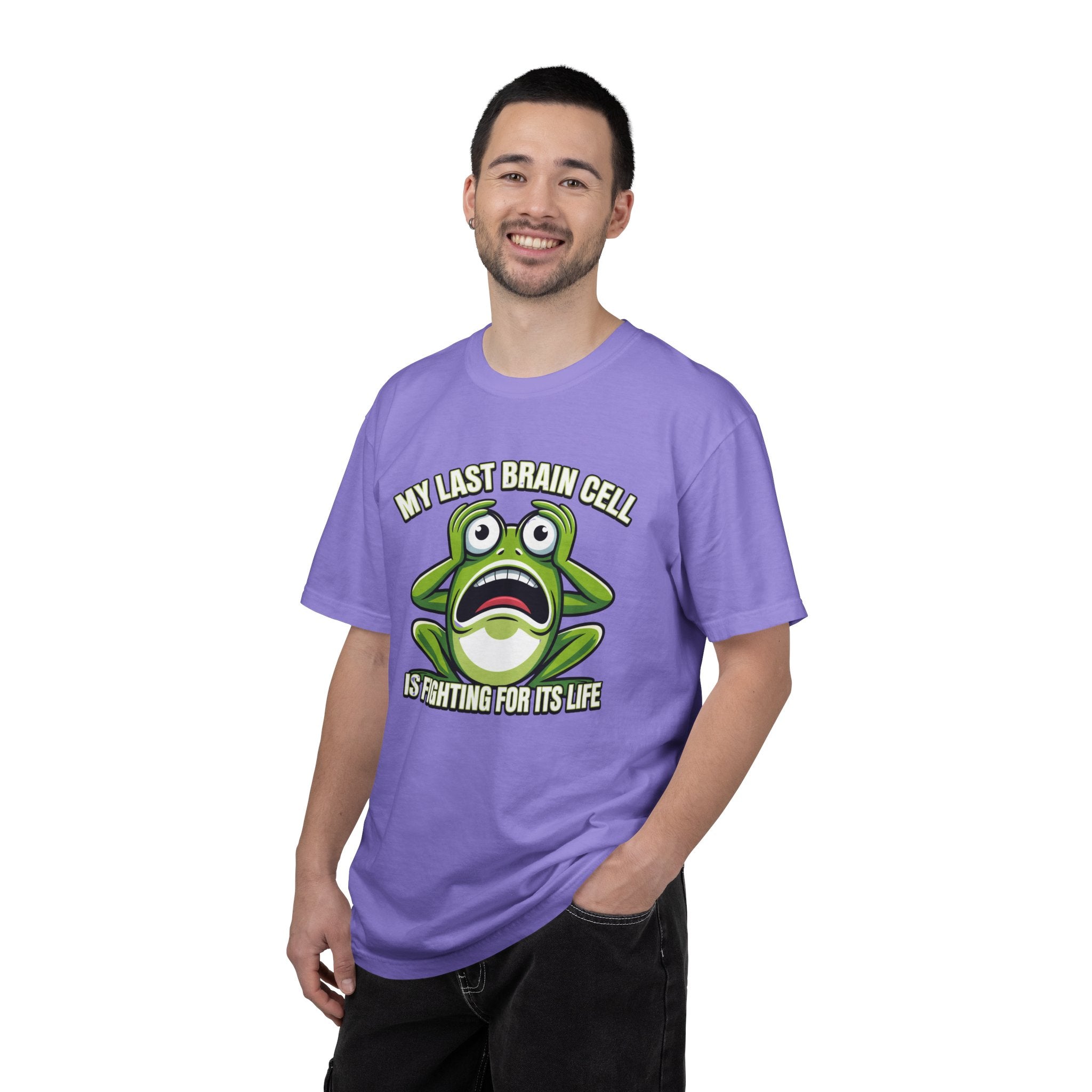 Funny Frog Graphic T-Shirt — My Last Brain Cell Is Fighting For Its Life Humor Gift Tee for Women