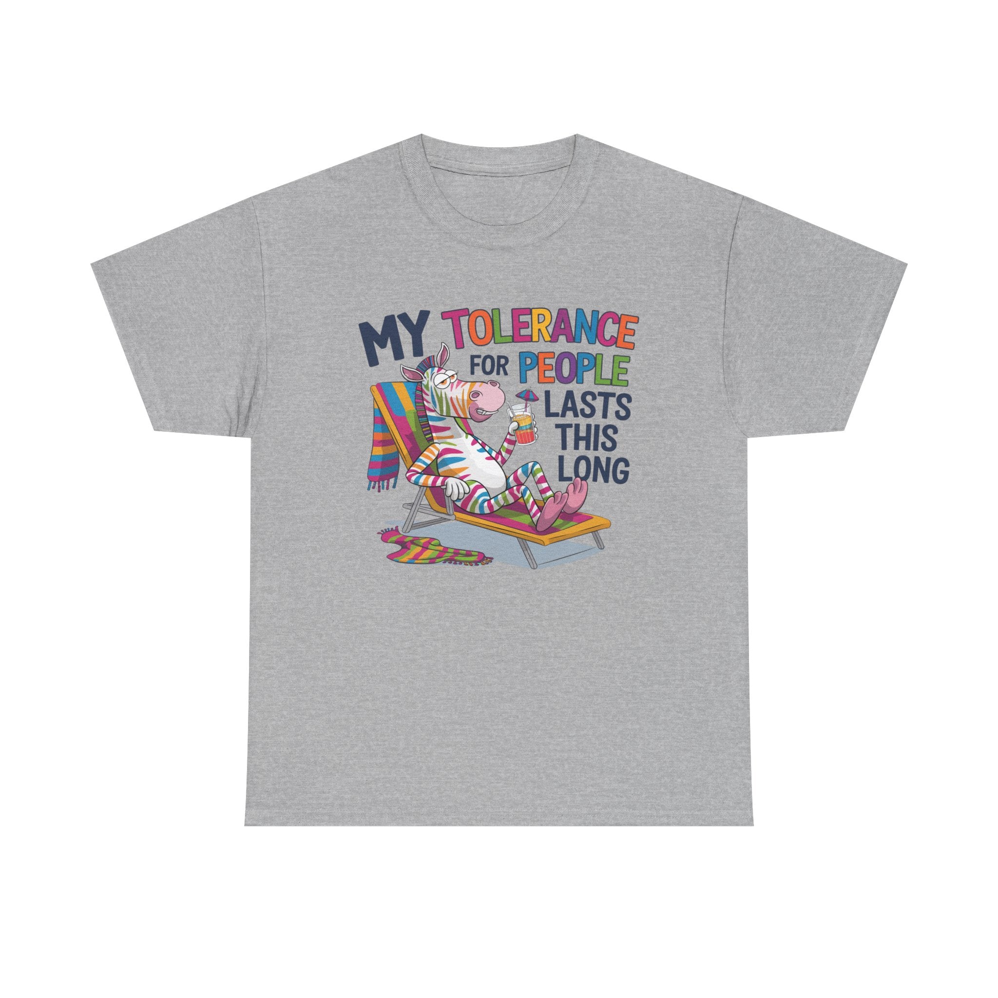 Funny Unicorn T-Shirt — “My Tolerance for People Lasts This Long” Graphic Tee