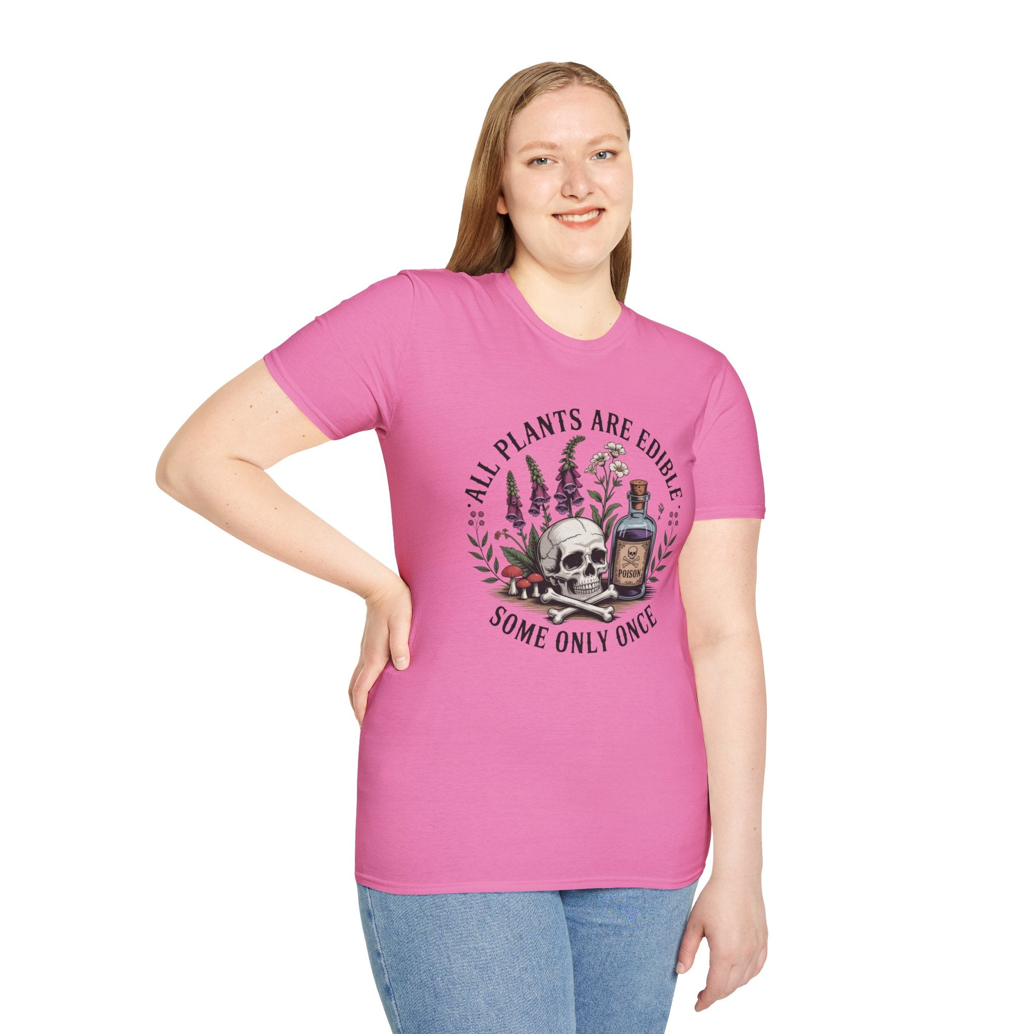 All Plants Are Edible T-Shirt — Botanical Skull & Apothecary Graphic Tee