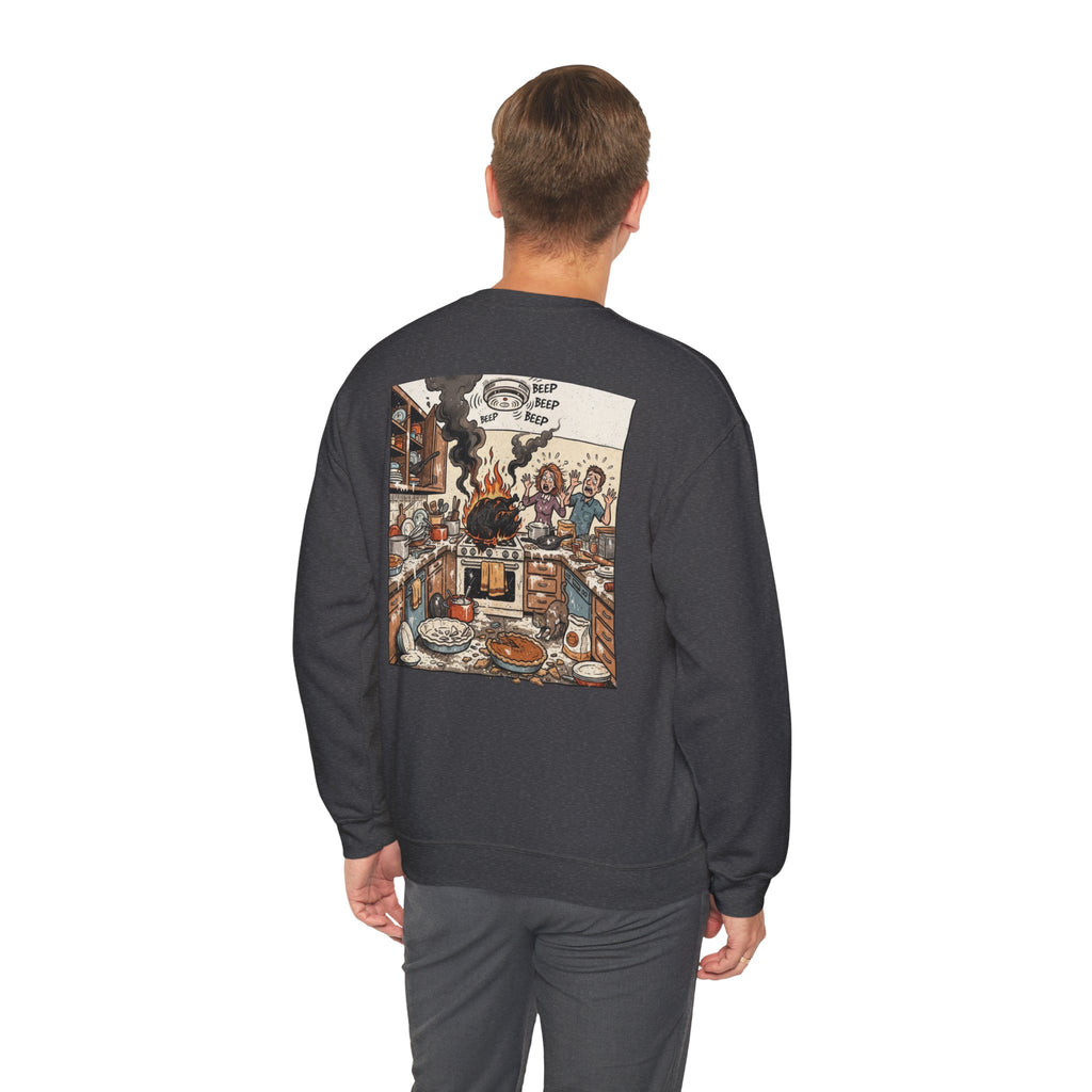 Funny Thanksgiving Chef Crewneck Sweatshirt — Certified Thanksgiving Chef Kitchen Disaster Humor Gift Pullover