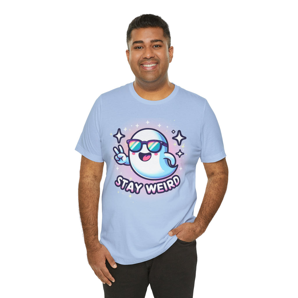 Stay Weird Ghost T-Shirt — Cute Cartoon Ghost with Sunglasses