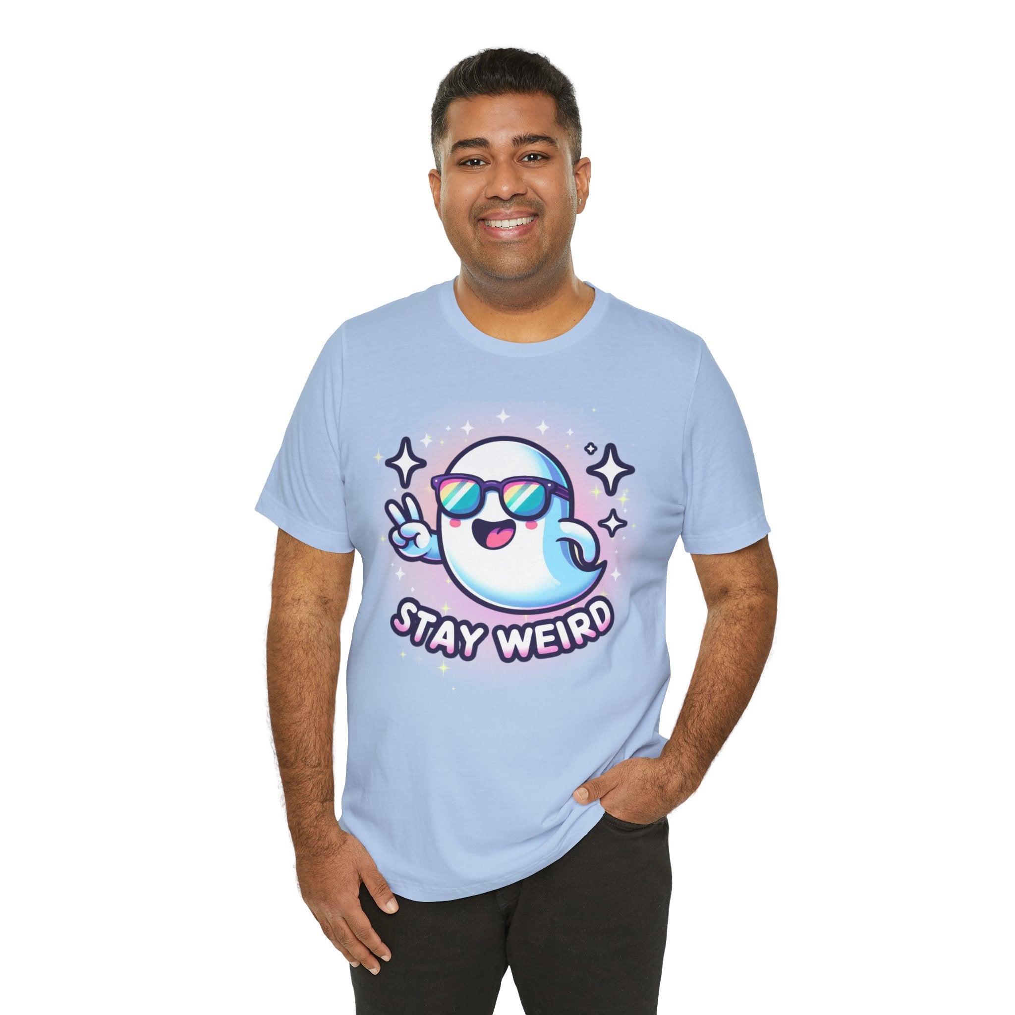 Stay Weird Ghost T-Shirt — Cute Cartoon Ghost with Sunglasses