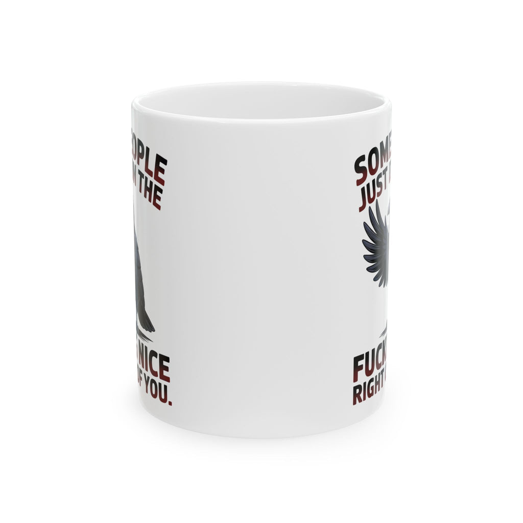 Ceramic Mug — Funny Dark Humor Coffee Mug with 'Some People Just Drain' Gothic Design