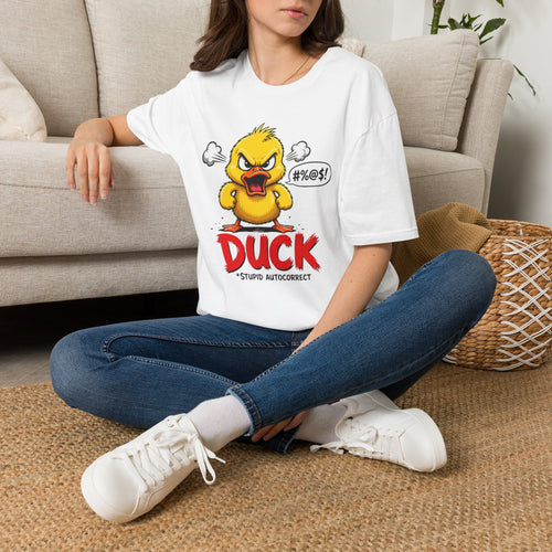 Angry Duck T-Shirt — Funny "Duck (Stupid Autocorrect)" Graphic Tee