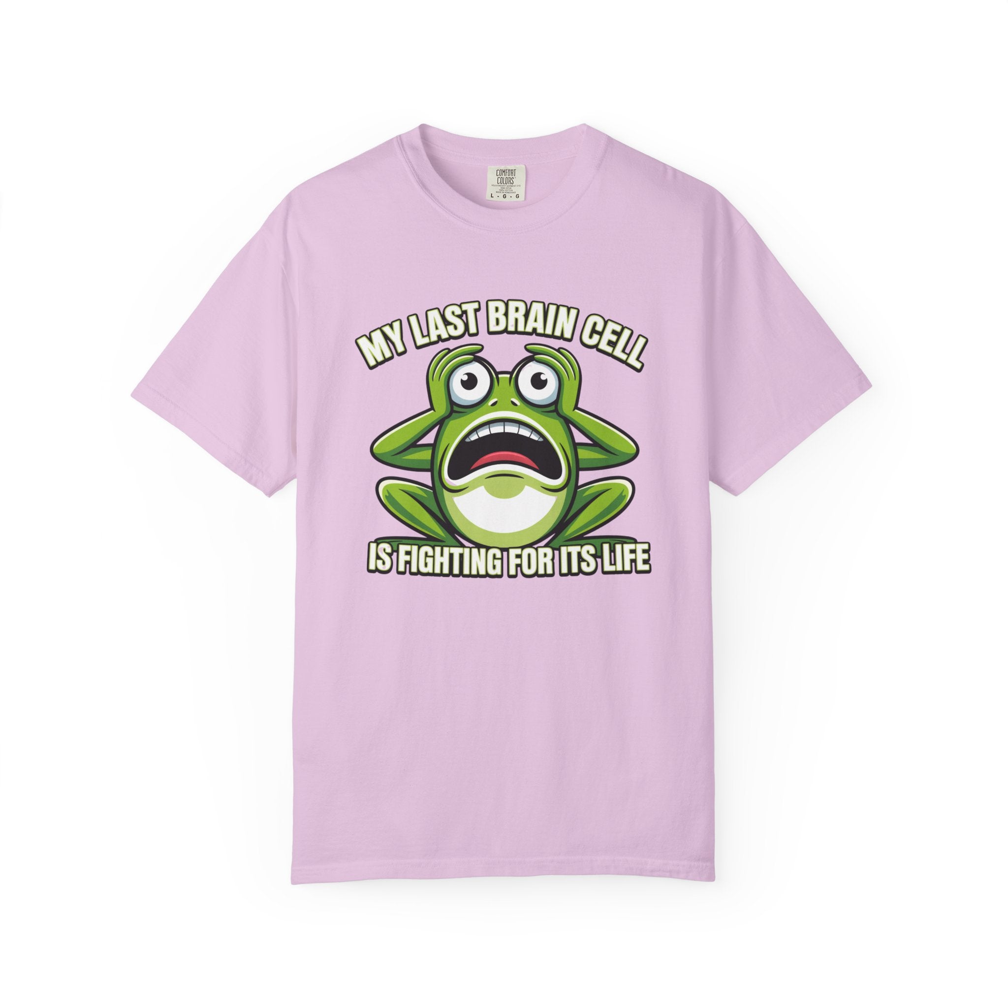 Funny Frog Graphic T-Shirt — My Last Brain Cell Is Fighting For Its Life Humor Gift Tee for Women