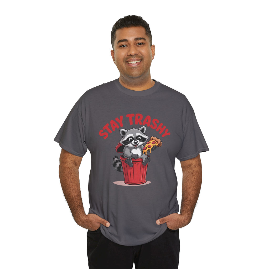 Funny Raccoon T-Shirt — Stay Trashy Humor Gift Tee for Women