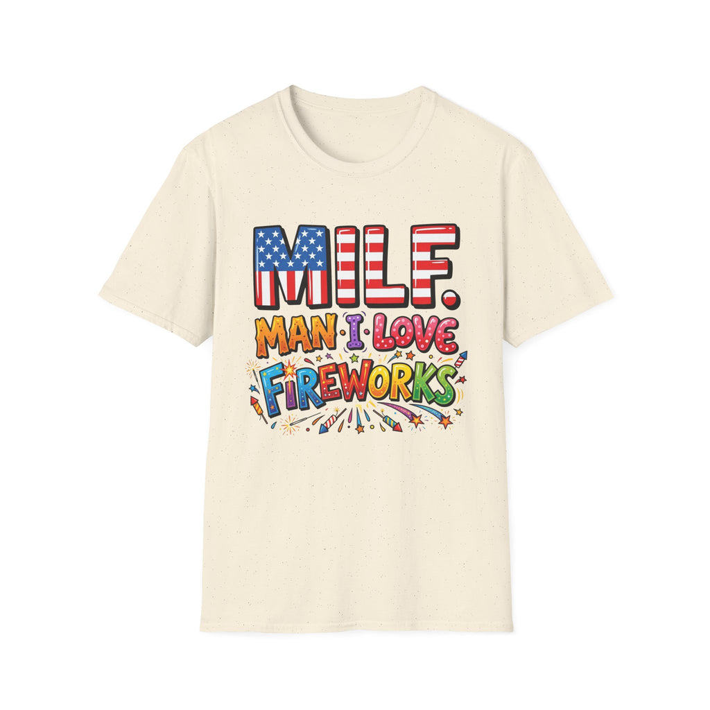 T-Shirt — "MILF. Man I Love fireworks" Patriotic Fireworks Graphic Tee
