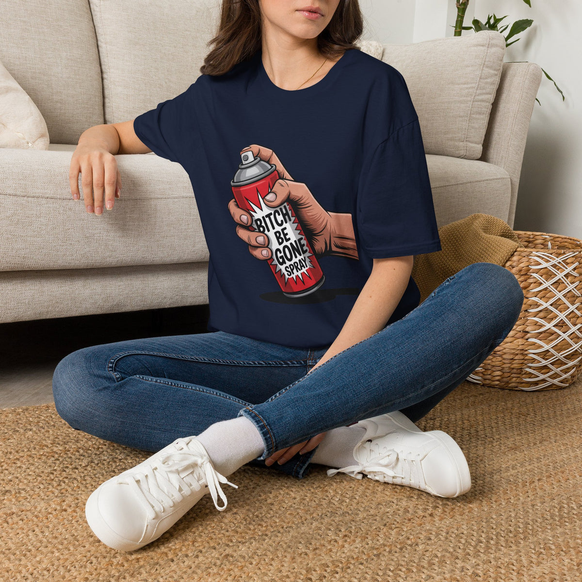 Funny 'Bitch, Be Gone' Spray T-Shirt — Pop Art Spray Can Graphic Tee