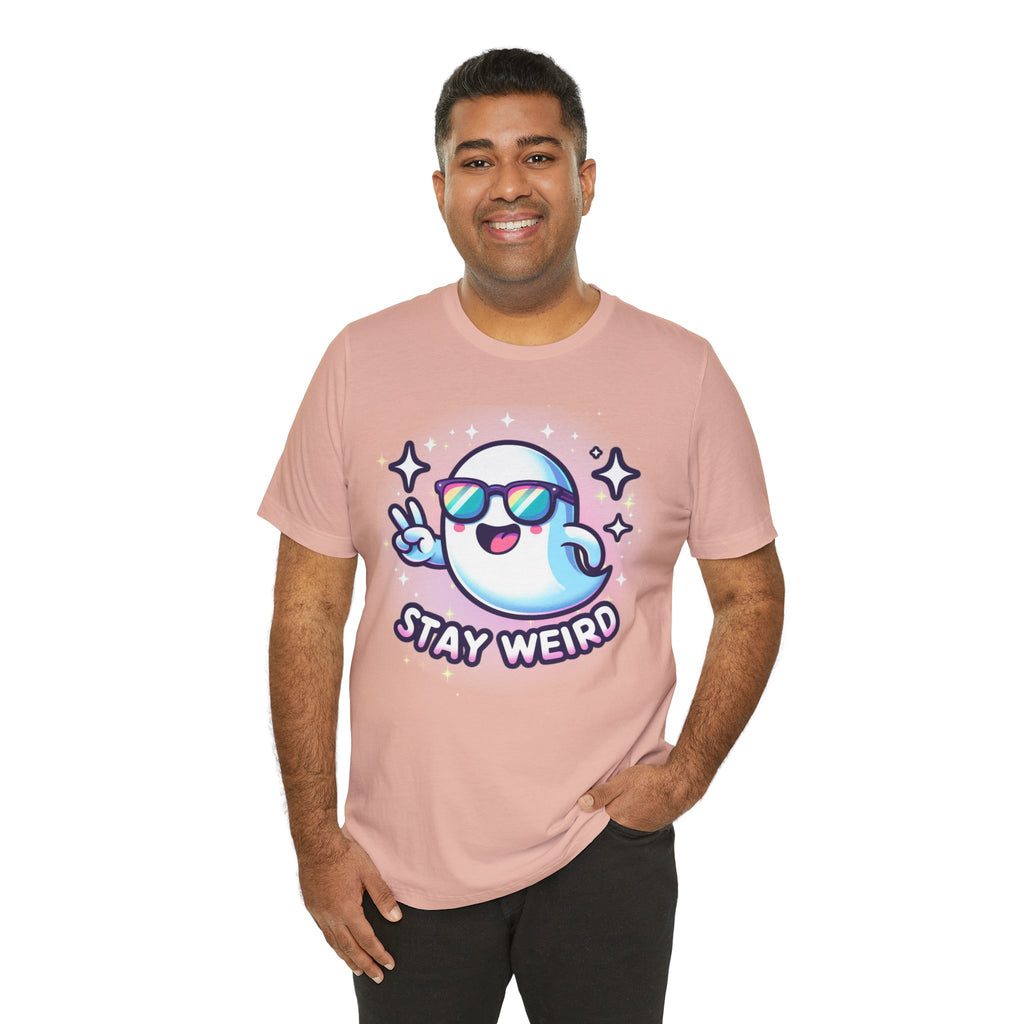 Stay Weird Ghost T-Shirt — Cute Cartoon Ghost with Sunglasses