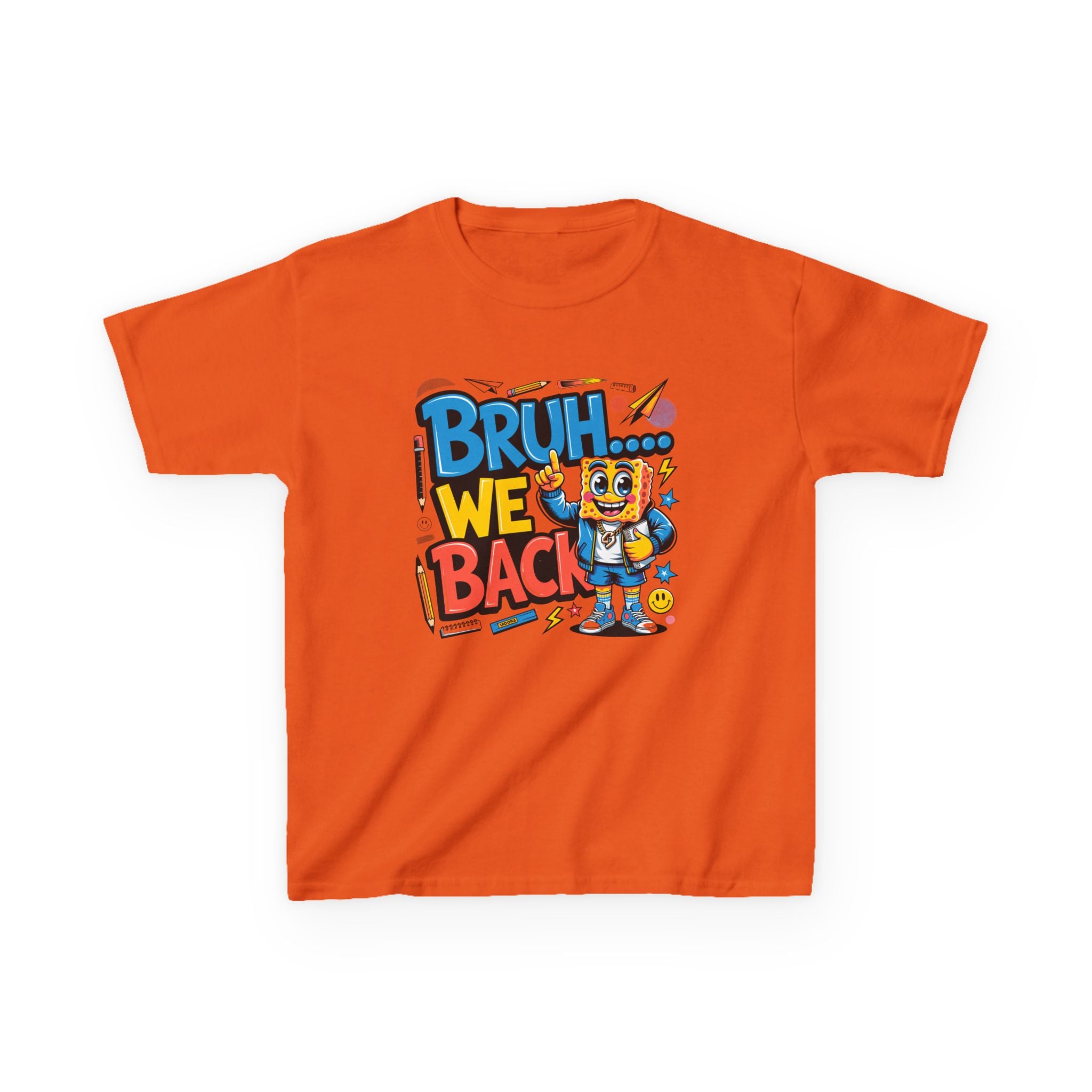 Kids Tee — "Bruh... We Back" Cartoon Sponge Graphic