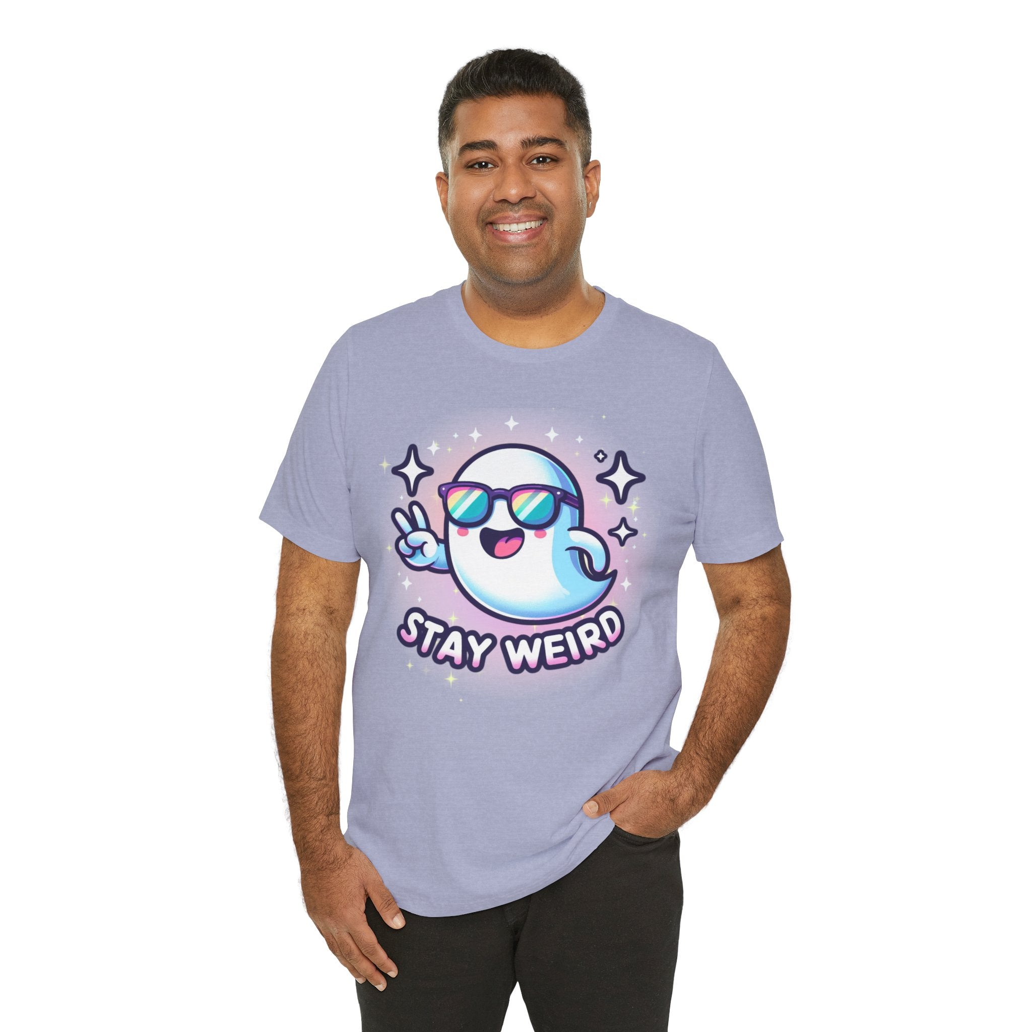 Stay Weird Ghost T-Shirt — Cute Cartoon Ghost with Sunglasses