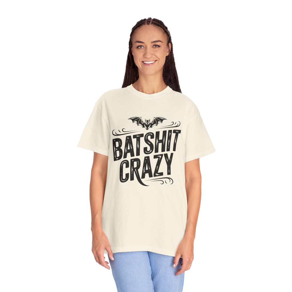 Batshit Crazy T-Shirt — Funny Gothic Bat Graphic Tee for Halloween & Gifts
