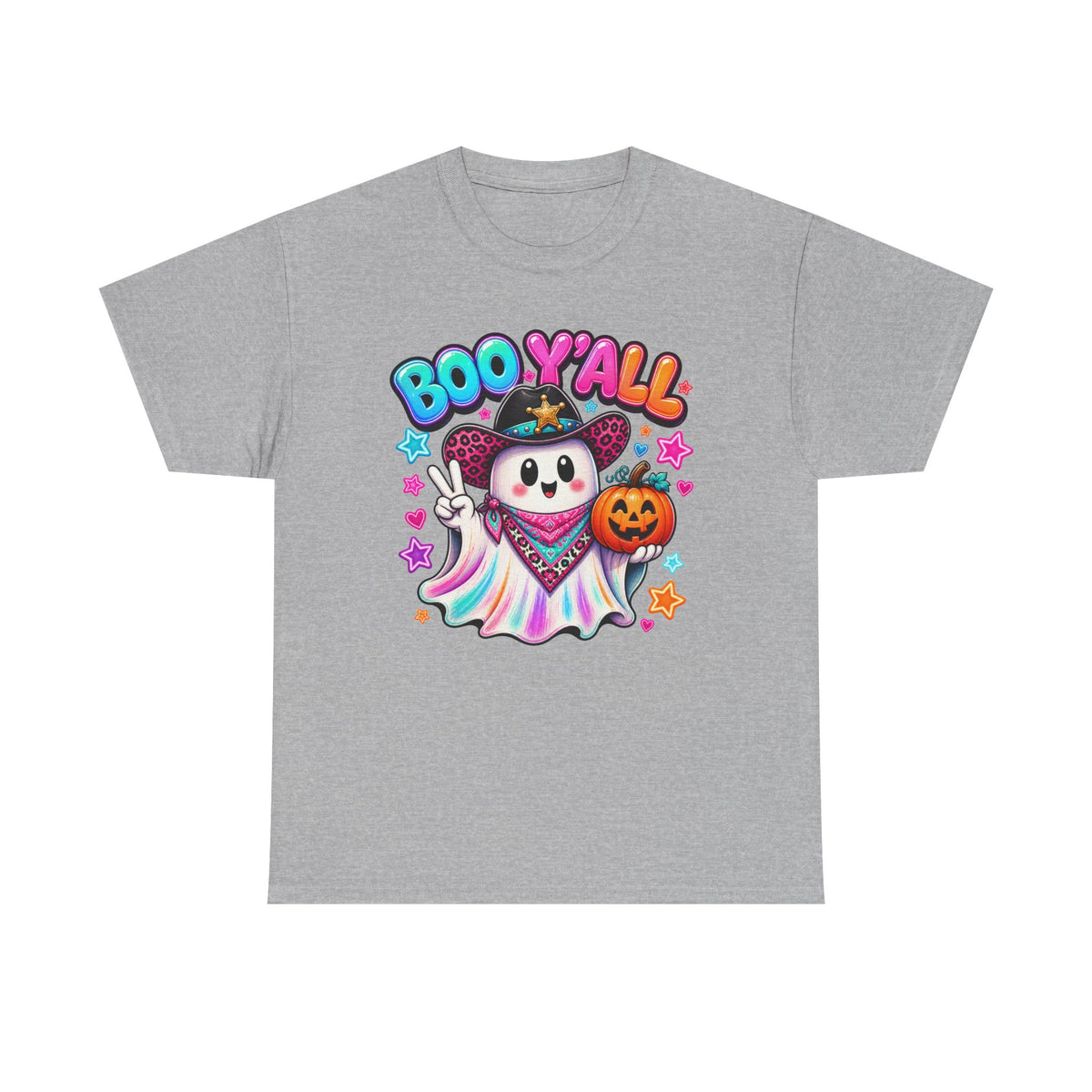 Boo Y’all Ghost Tee — Cute Halloween Pumpkin Trick-or-Treat T-Shirt
