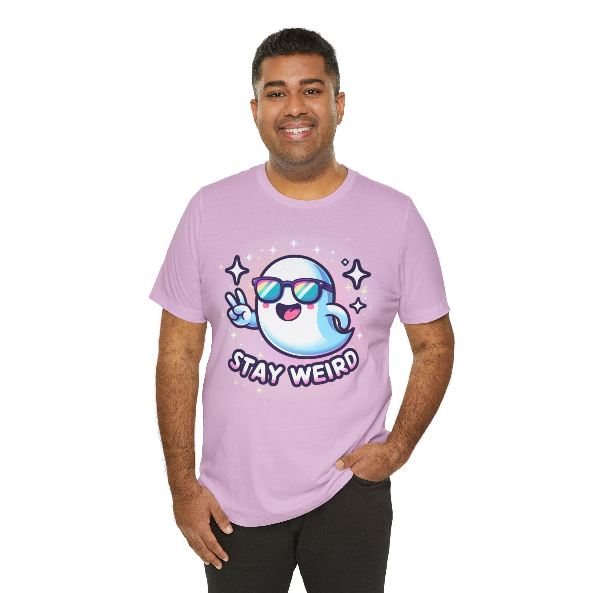 Stay Weird Ghost T-Shirt — Cute Cartoon Ghost with Sunglasses
