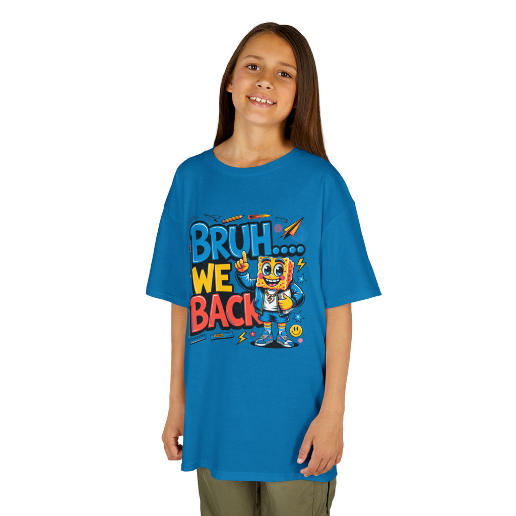 Kids Tee — "Bruh... We Back" Cartoon Sponge Graphic