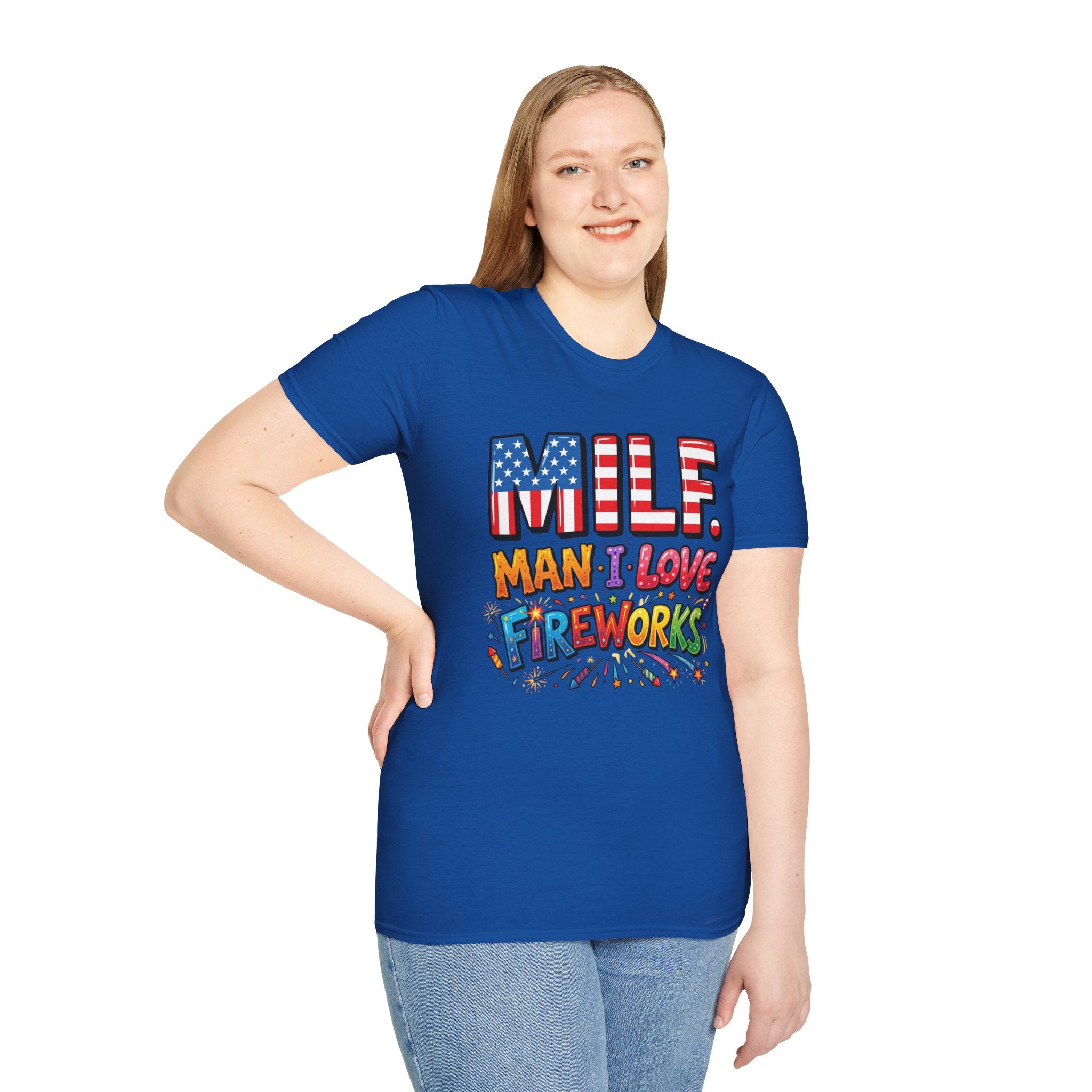 T-Shirt — "MILF. Man I Love fireworks" Patriotic Fireworks Graphic Tee