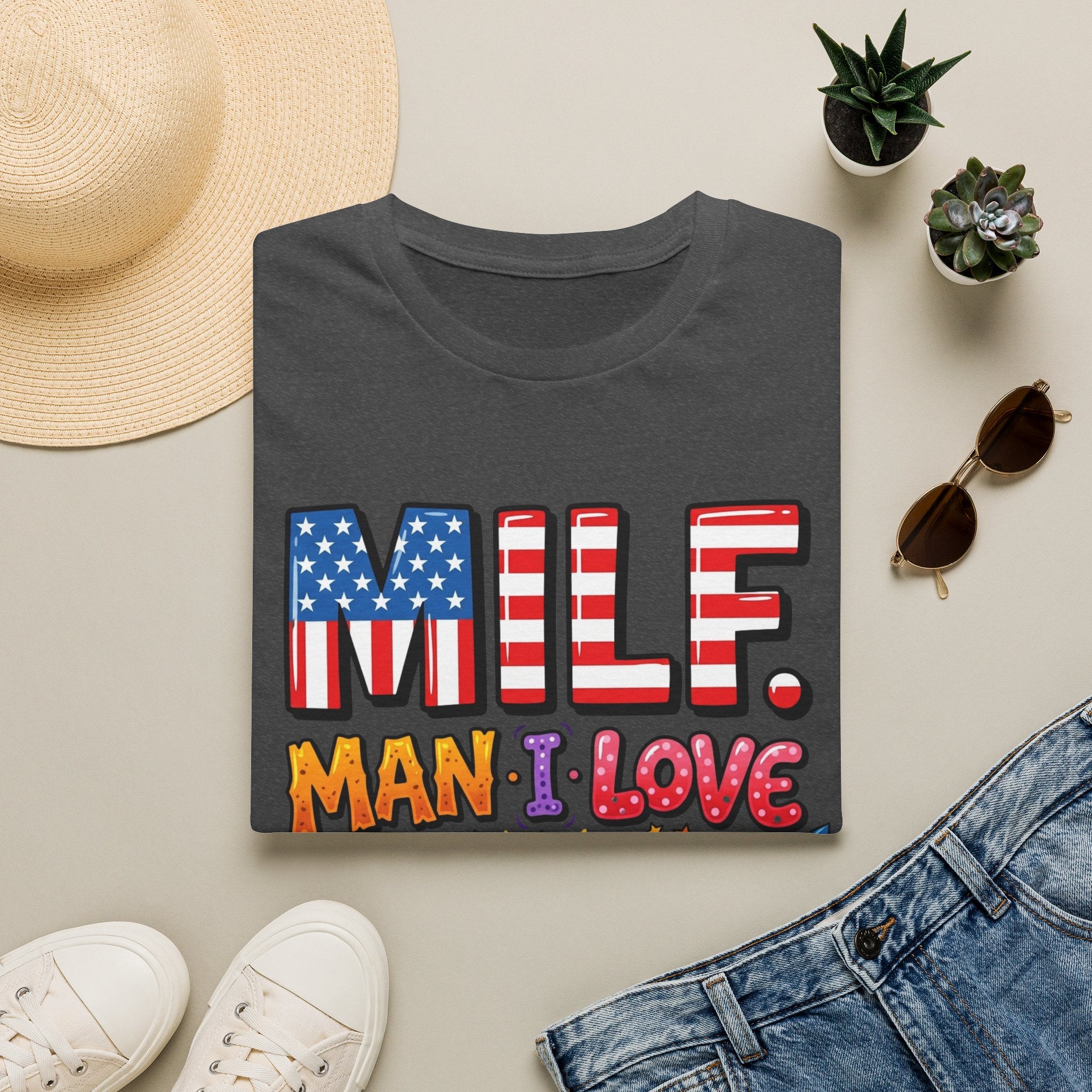 T-Shirt — "MILF. Man I Love fireworks" Patriotic Fireworks Graphic Tee