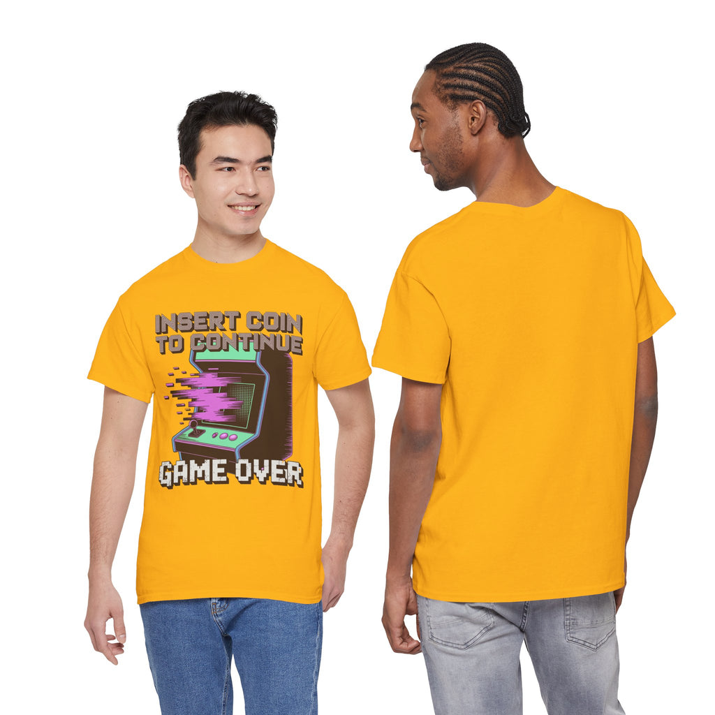 Funny Gamer T-Shirt — Insert Coin to Continue Retro Arcade Gift Tee for Men Women