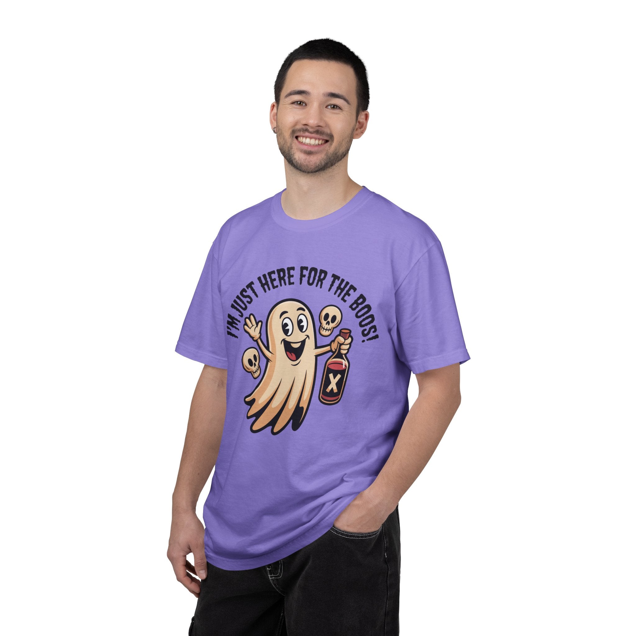 Halloween Ghost T‑Shirt — "I'm Just Here for the Boos!" Funny Party Tee