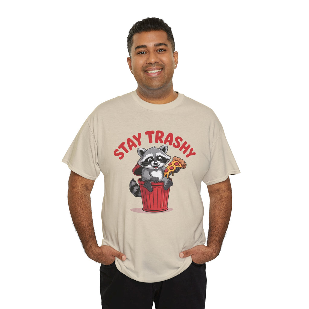 Funny Raccoon T-Shirt — Stay Trashy Humor Gift Tee for Women
