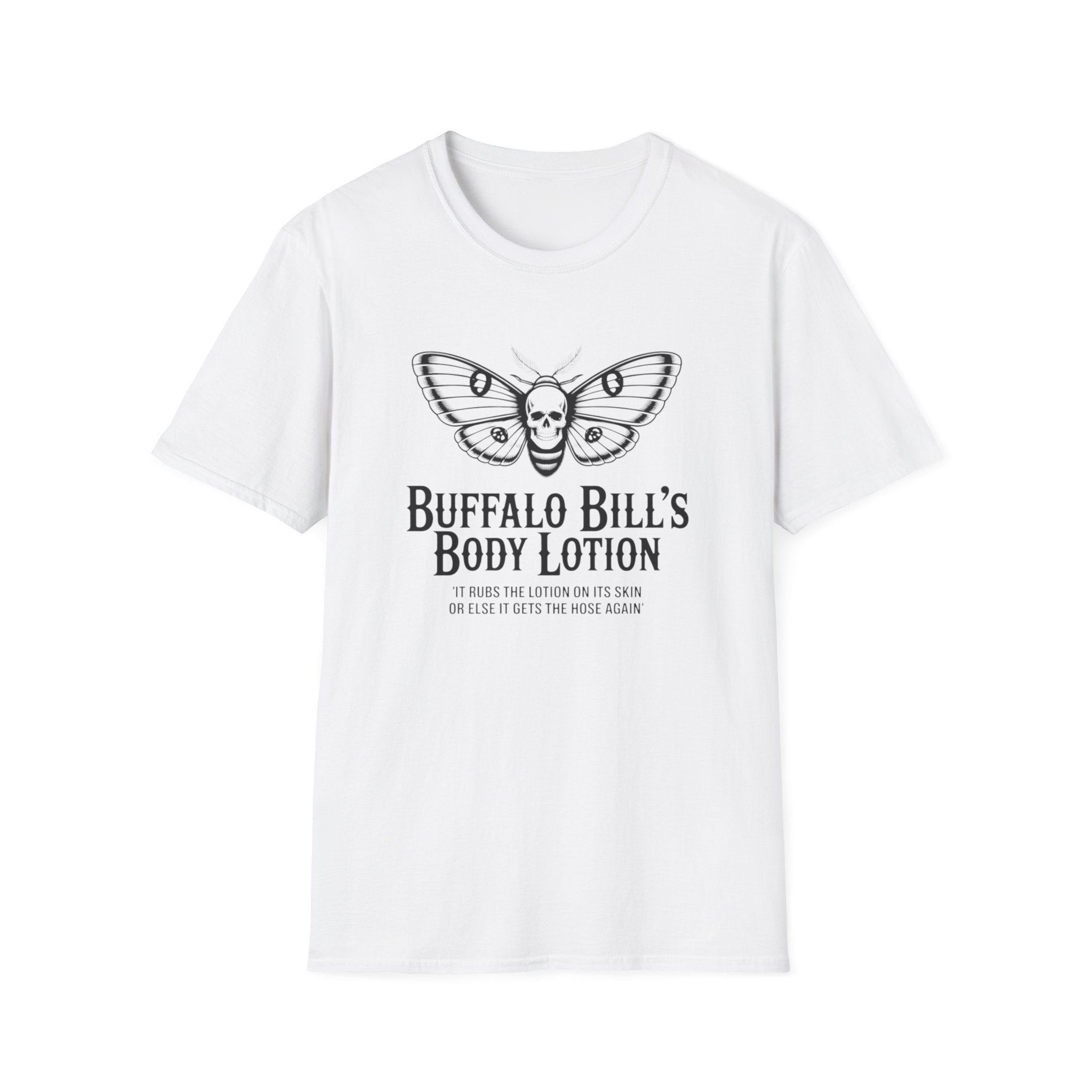 Buffalo Bill’s Body Lotion Graphic T-Shirt — Moth Skull Vintage Horror Tee