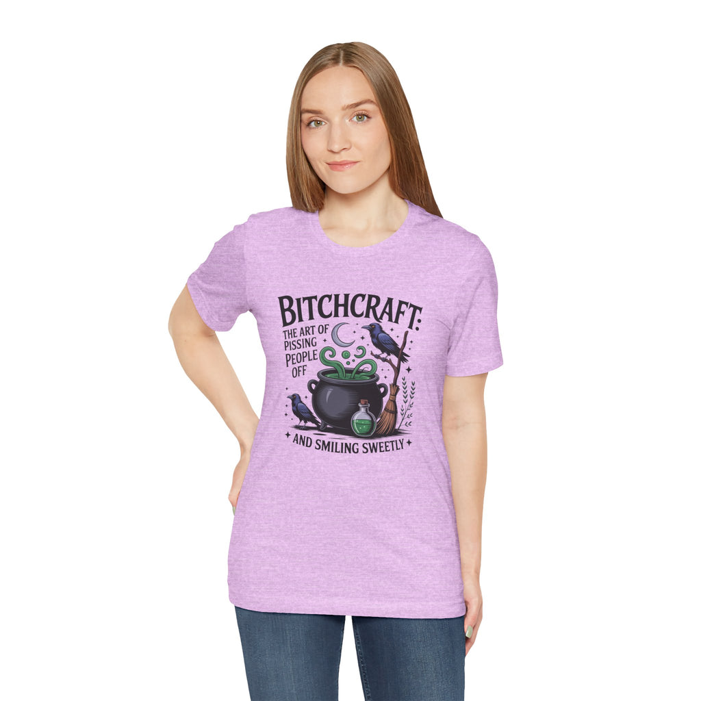 Bitchcraft Tee — "The Art of Pissing People Off and Smiling Sweetly" Witchy Graphic T‑Shirt