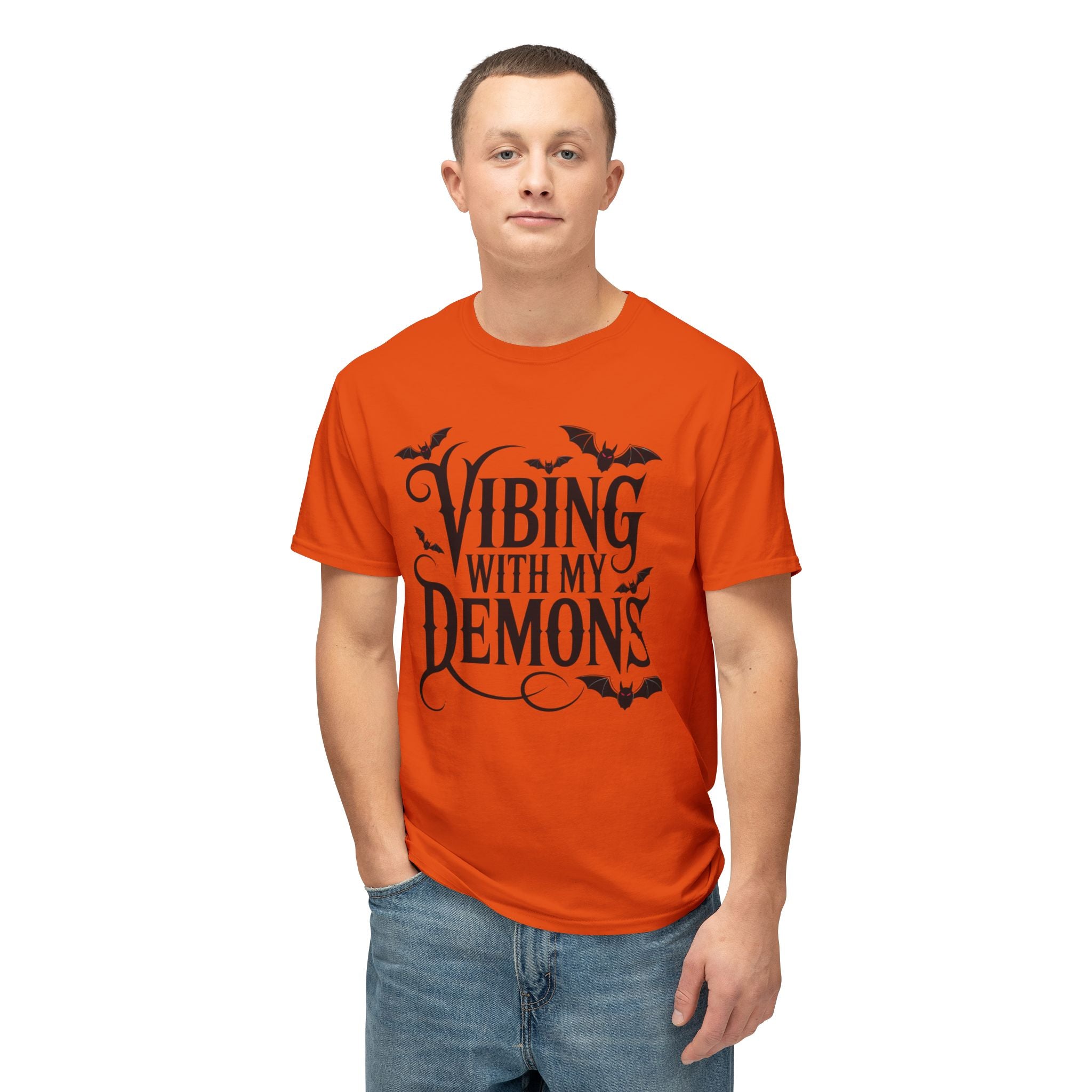 Funny Gothic Halloween T-Shirt — Vibing With My Demons Dark Humor Gift Tee