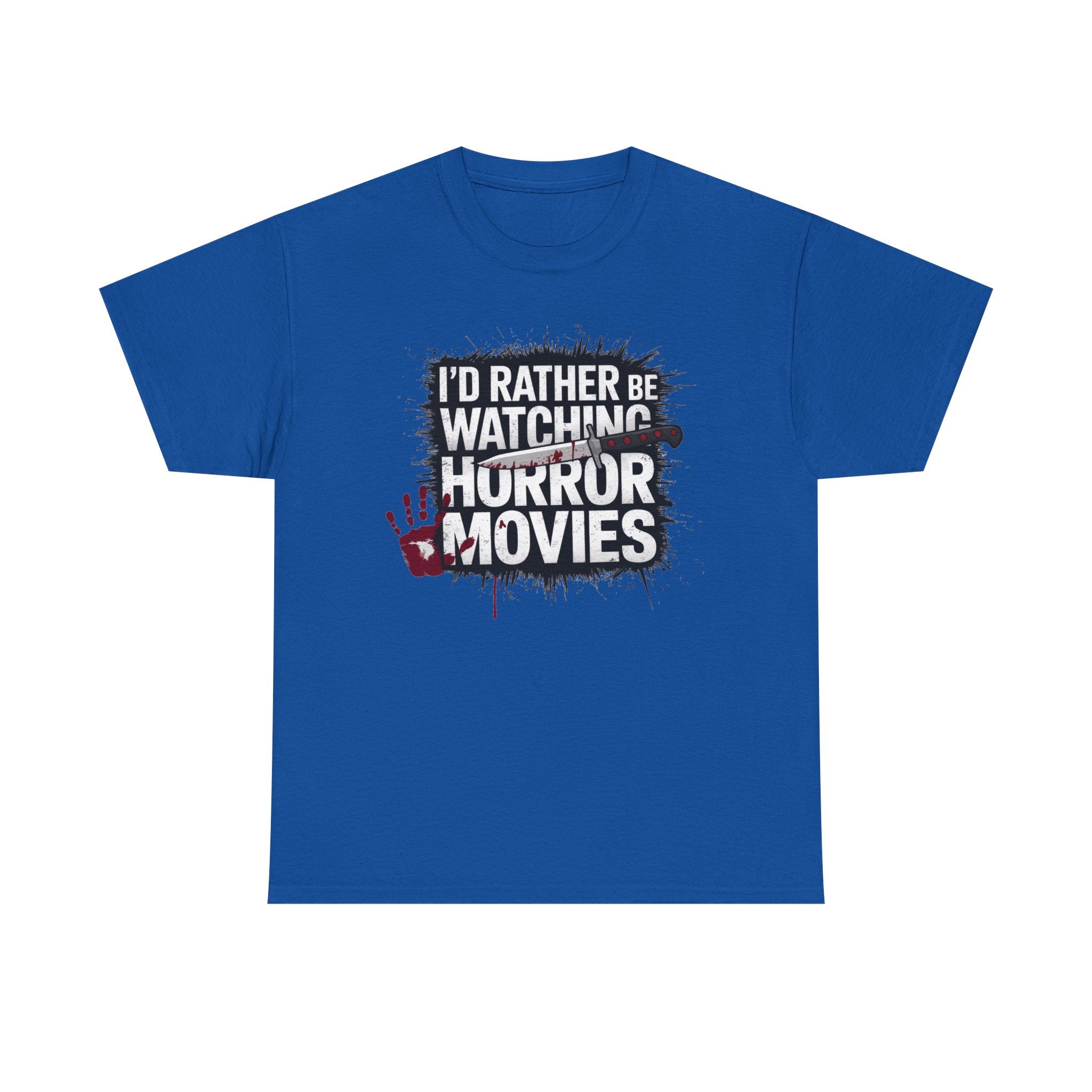 Horror Movie Fan T-Shirt — "I'd Rather Be Watching Horror Movies" Graphic Tee