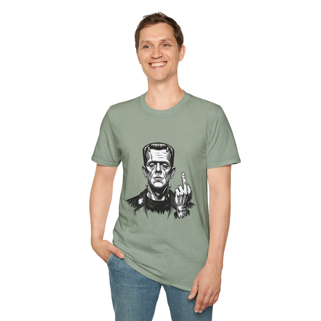 Frankenstein Middle Finger T-Shirt — Funny Gothic Monster Tee