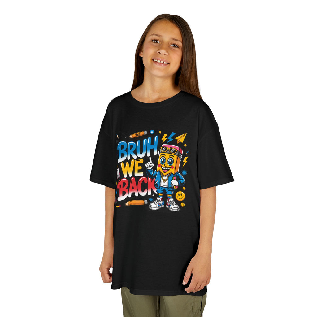 Kids T-Shirt — "Bruh We Back" Cartoon Graphic Tee