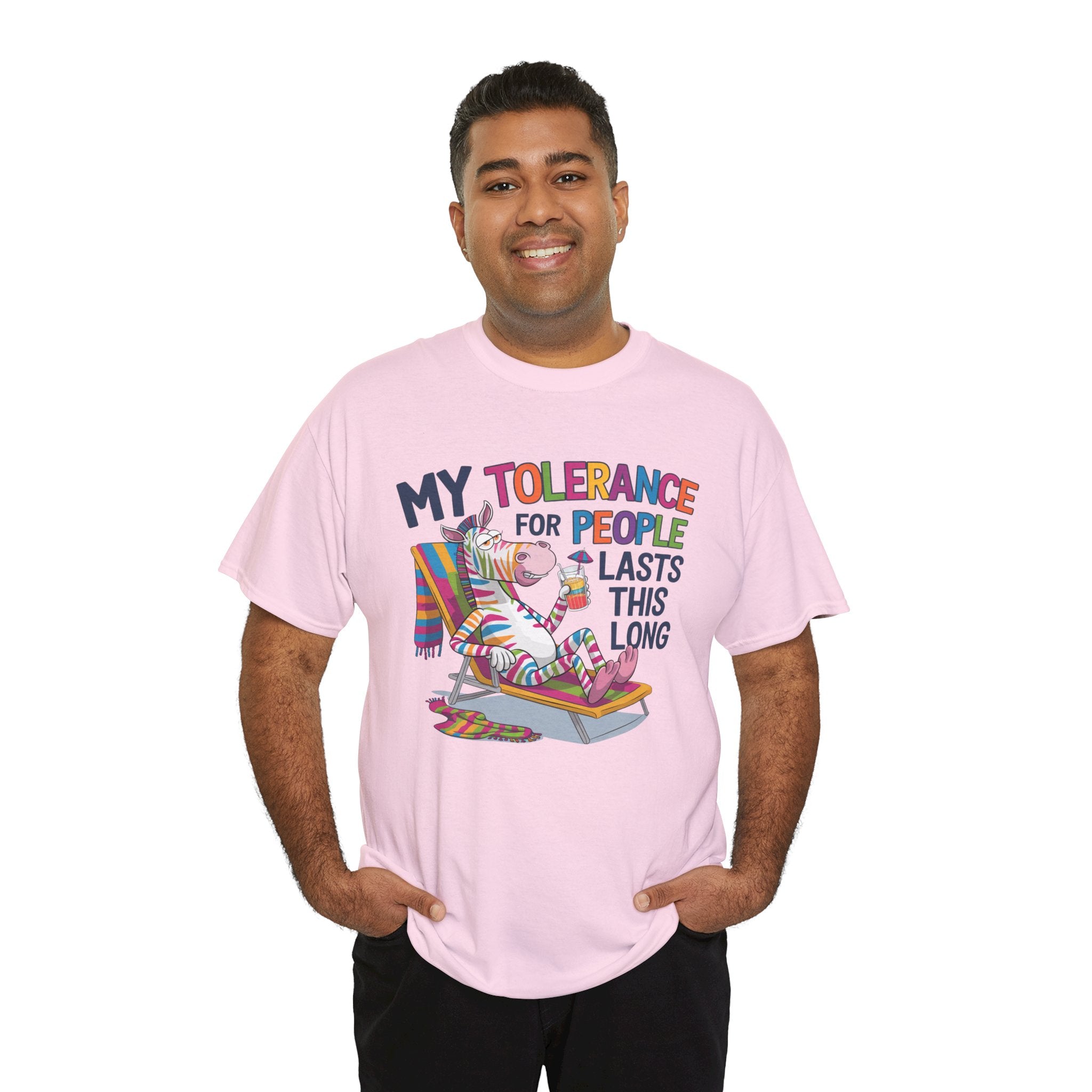 Funny Unicorn T-Shirt — “My Tolerance for People Lasts This Long” Graphic Tee