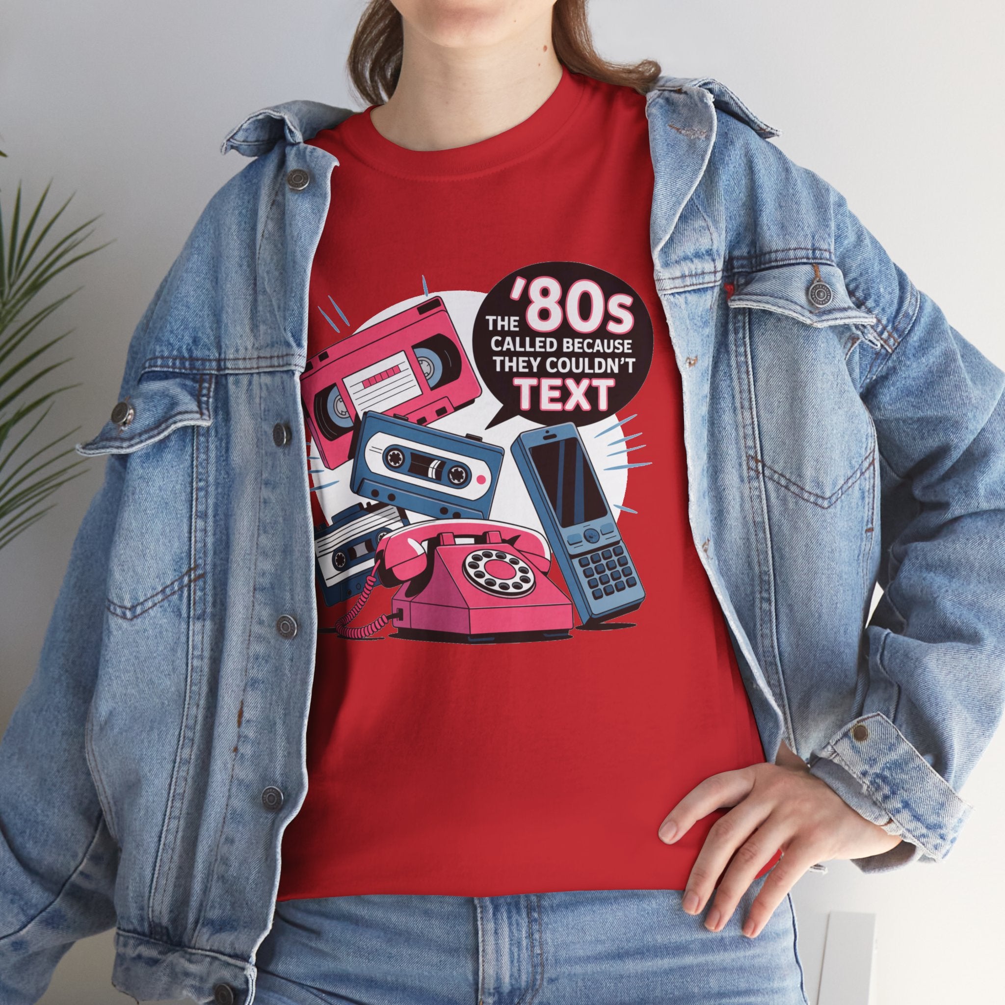 '80s Retro Phones Tee – Vintage Rotary, Cassette & Brick Cell Graphic T-Shirt